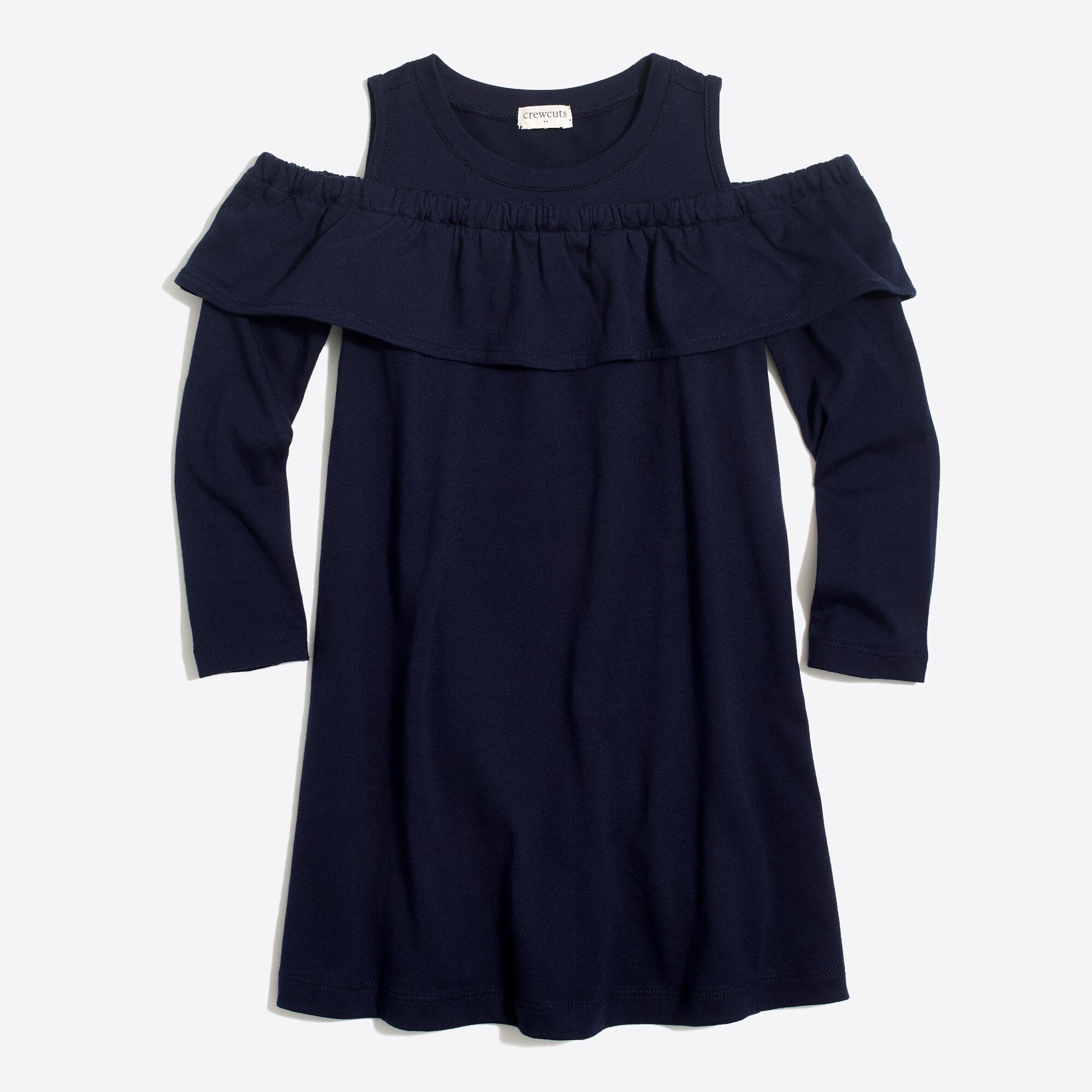 Girls' cold-shoulder ruffle dress