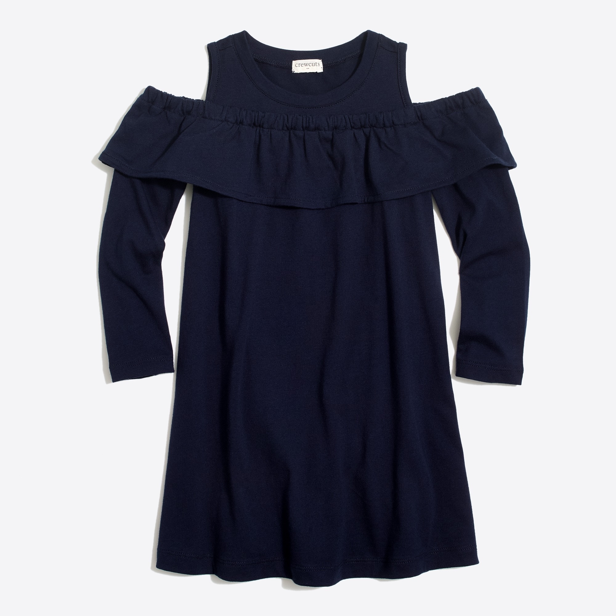 Girls' cold-shoulder ruffle dress