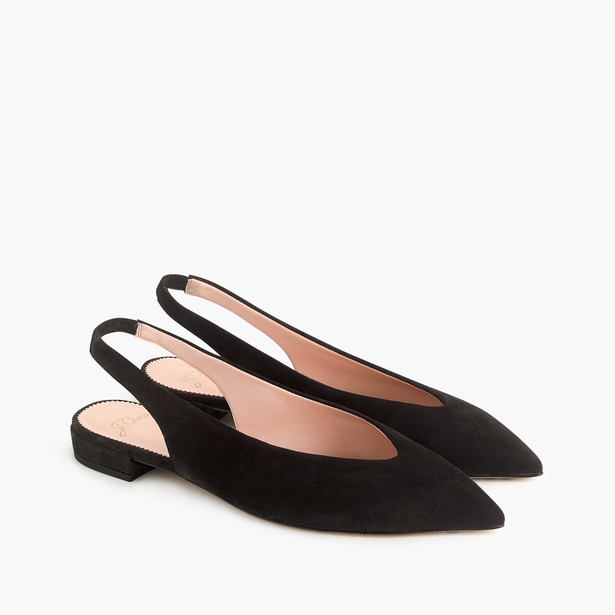 womens Pointed-toe slingback flats in suede