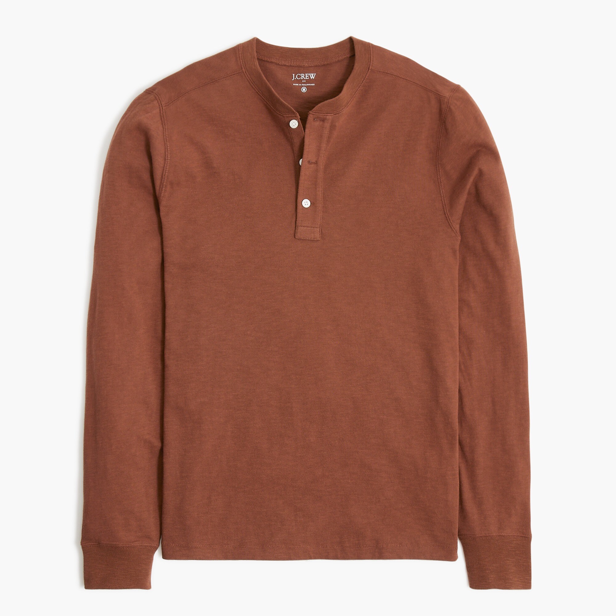 Long-sleeve henley in slub cotton