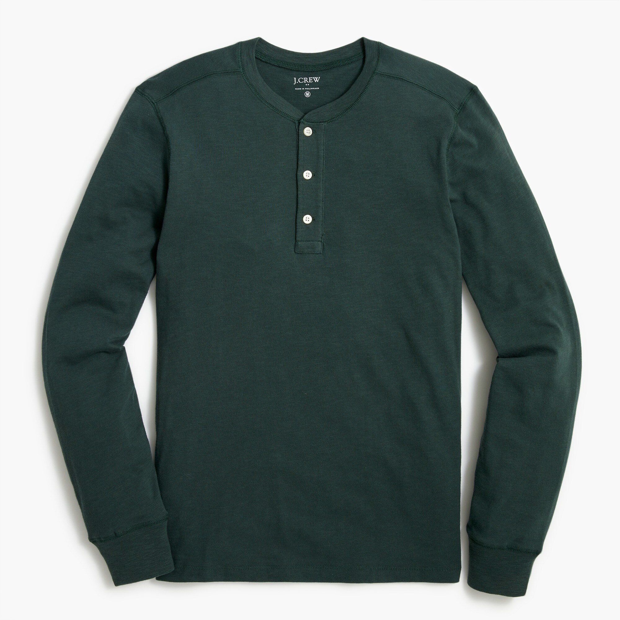 factory: long-sleeve henley in slub cotton for men, right side, view zoomed