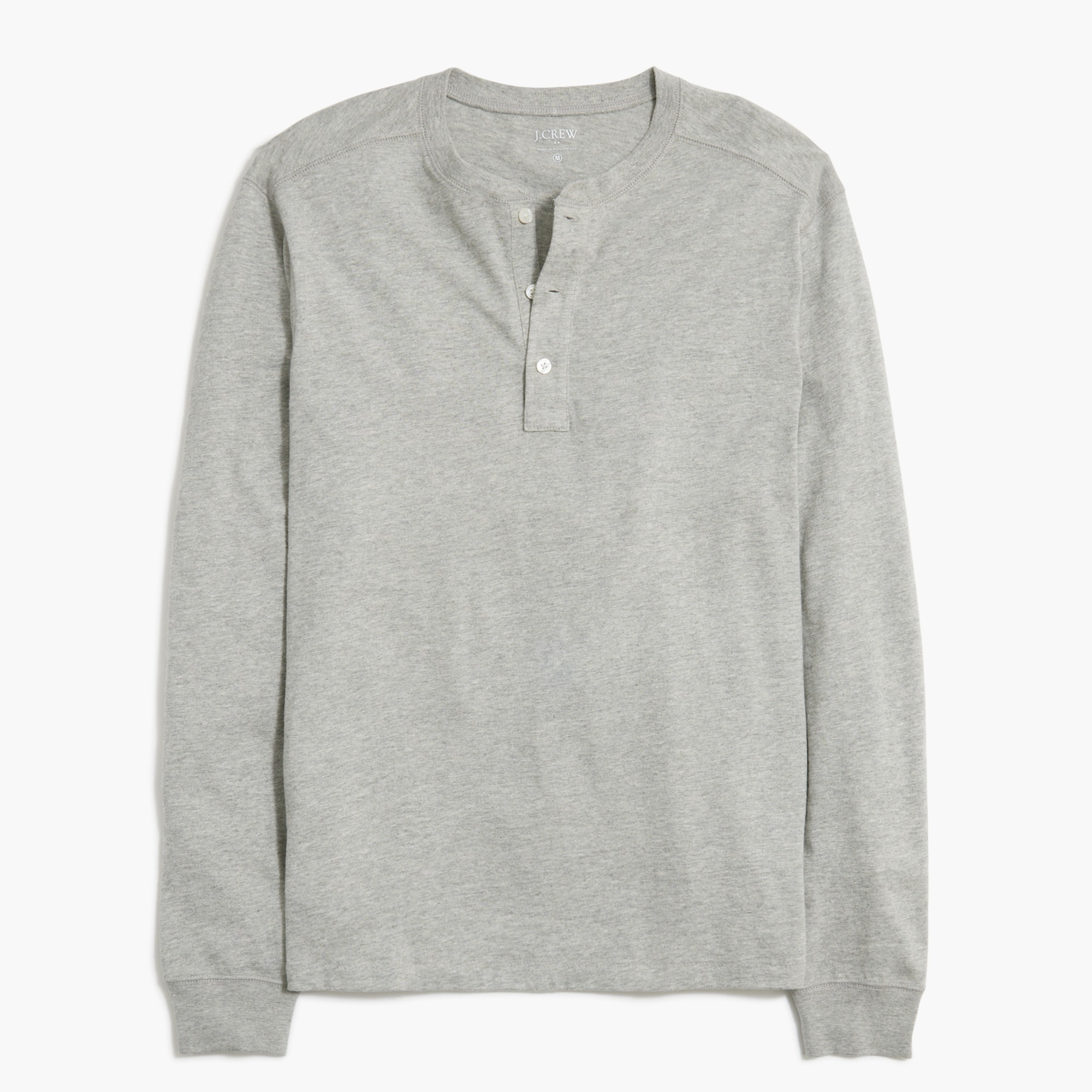 Long-sleeve henley in slub cotton