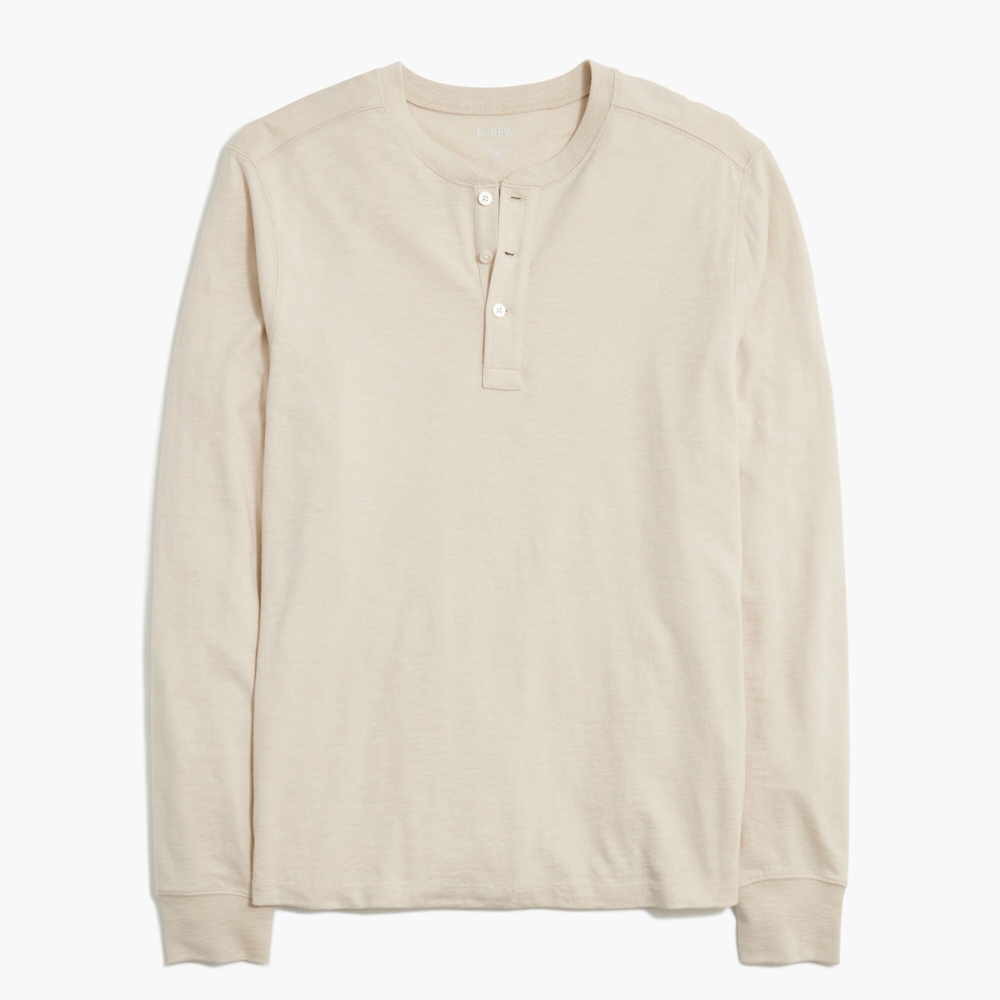 Long-sleeve henley in slub cotton