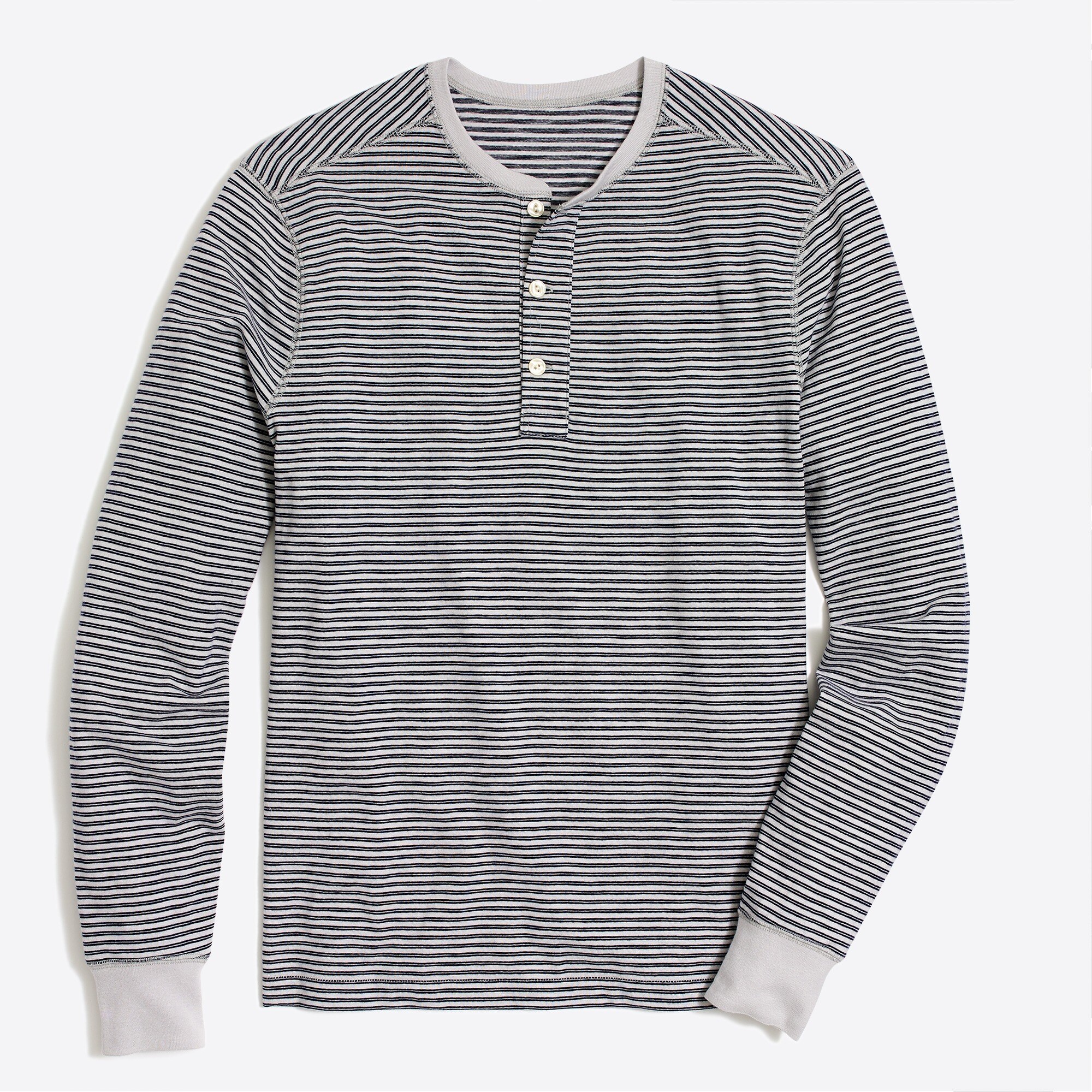 Long-sleeve striped henley