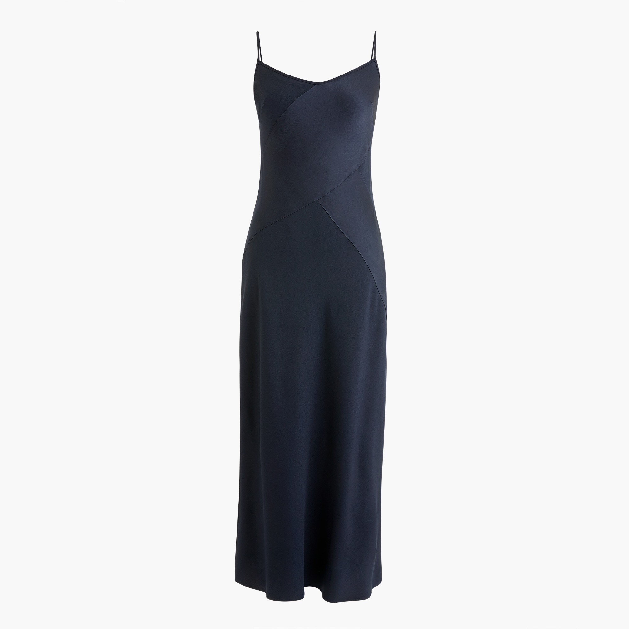 Collection mixed satin-crepe slip dress