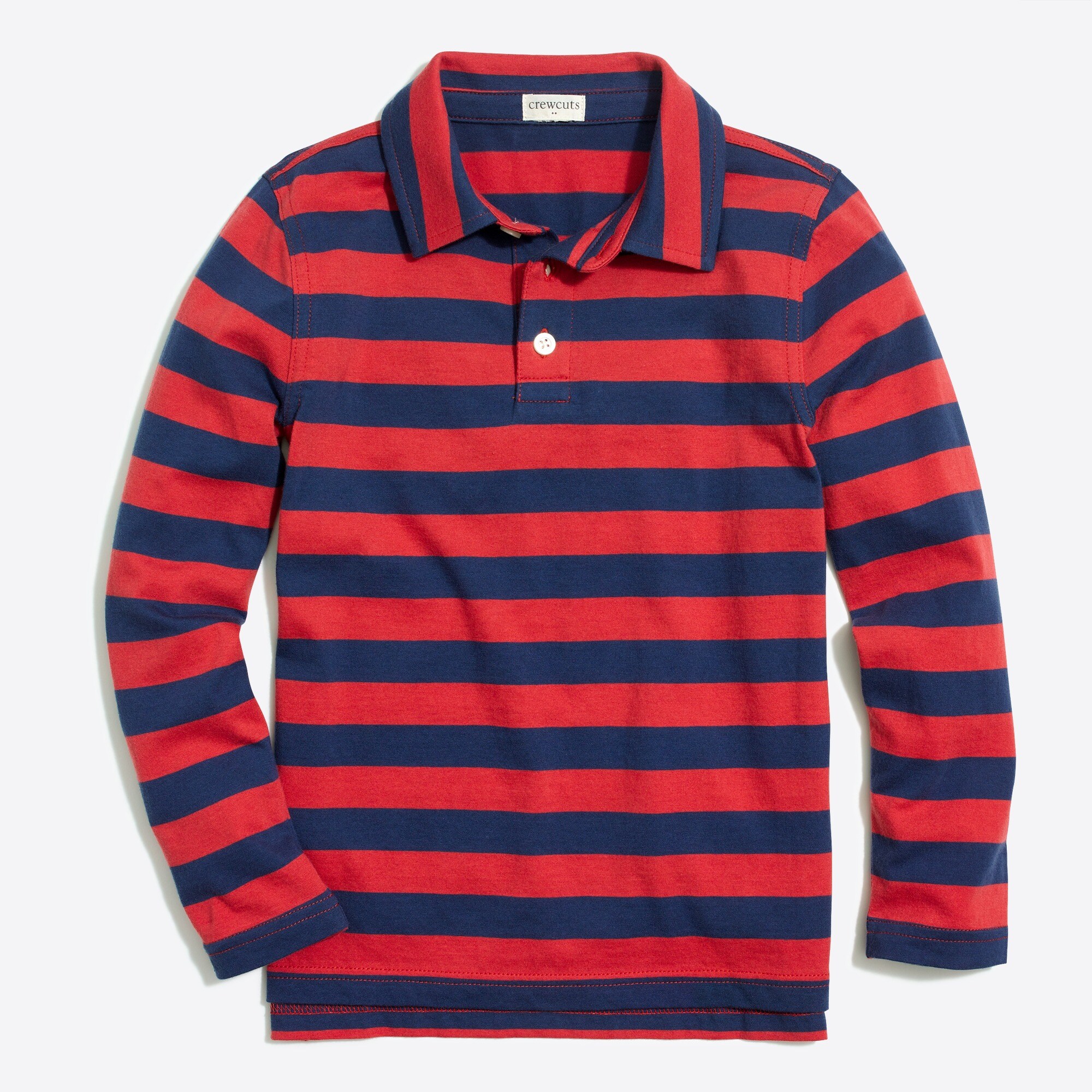 Boys' long-sleeve striped polo shirt