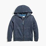 Kids' long-sleeve full-zip hoodie with contrast cord