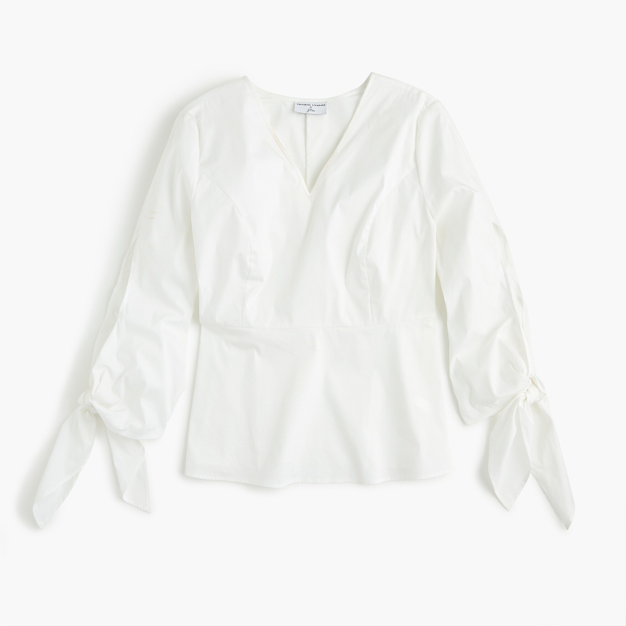  Universal Standard for J.Crew poplin tie-sleeve top
