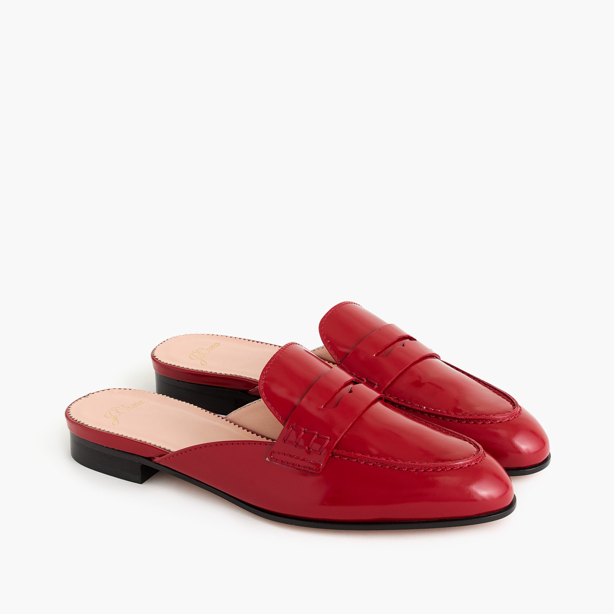 womens Academy penny-loafer mules in patent leather