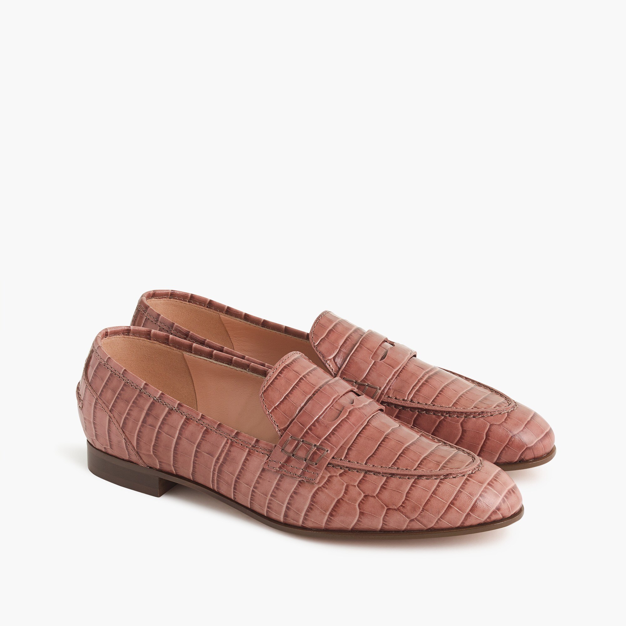 Academy penny loafers in croc-embossed leather