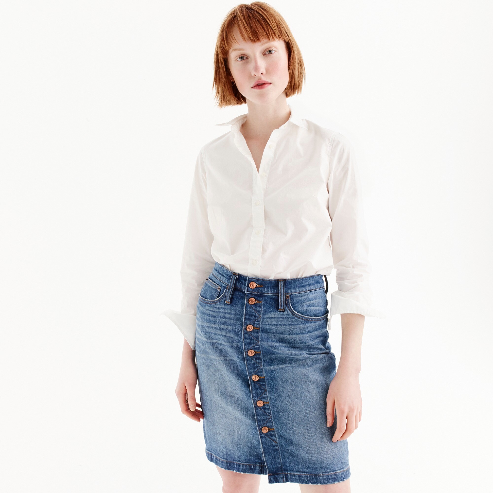 j crew denim skirt