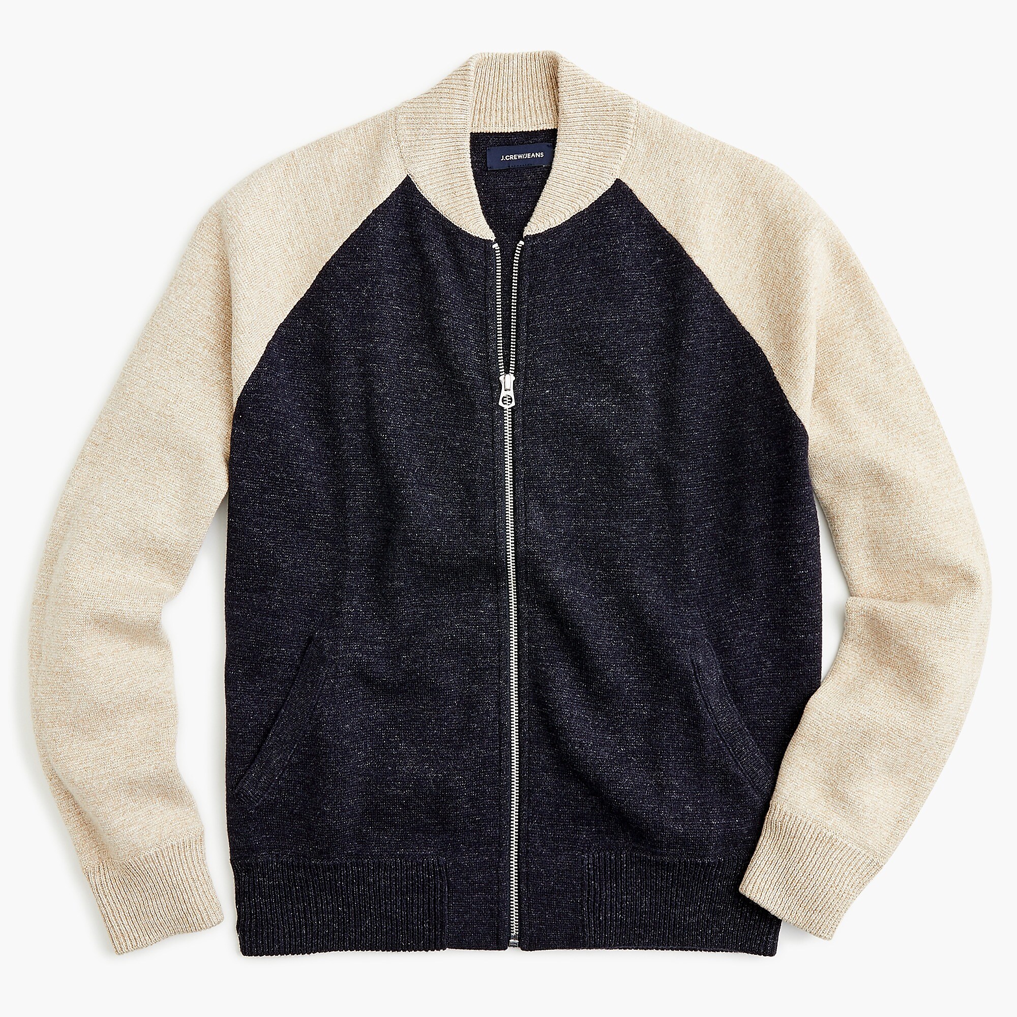 J.Crew: Cotton-wool Two-tone Varsity Jacket For Men