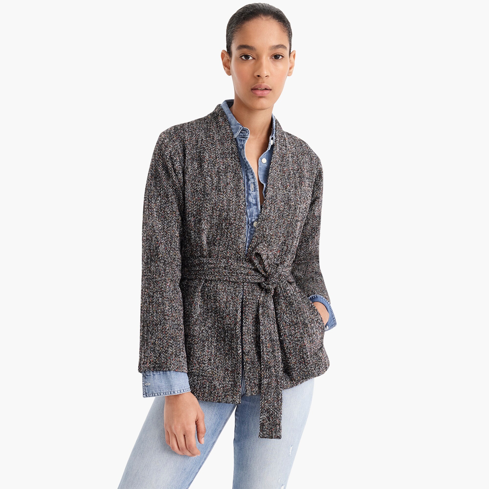 j crew denim wrap jacket