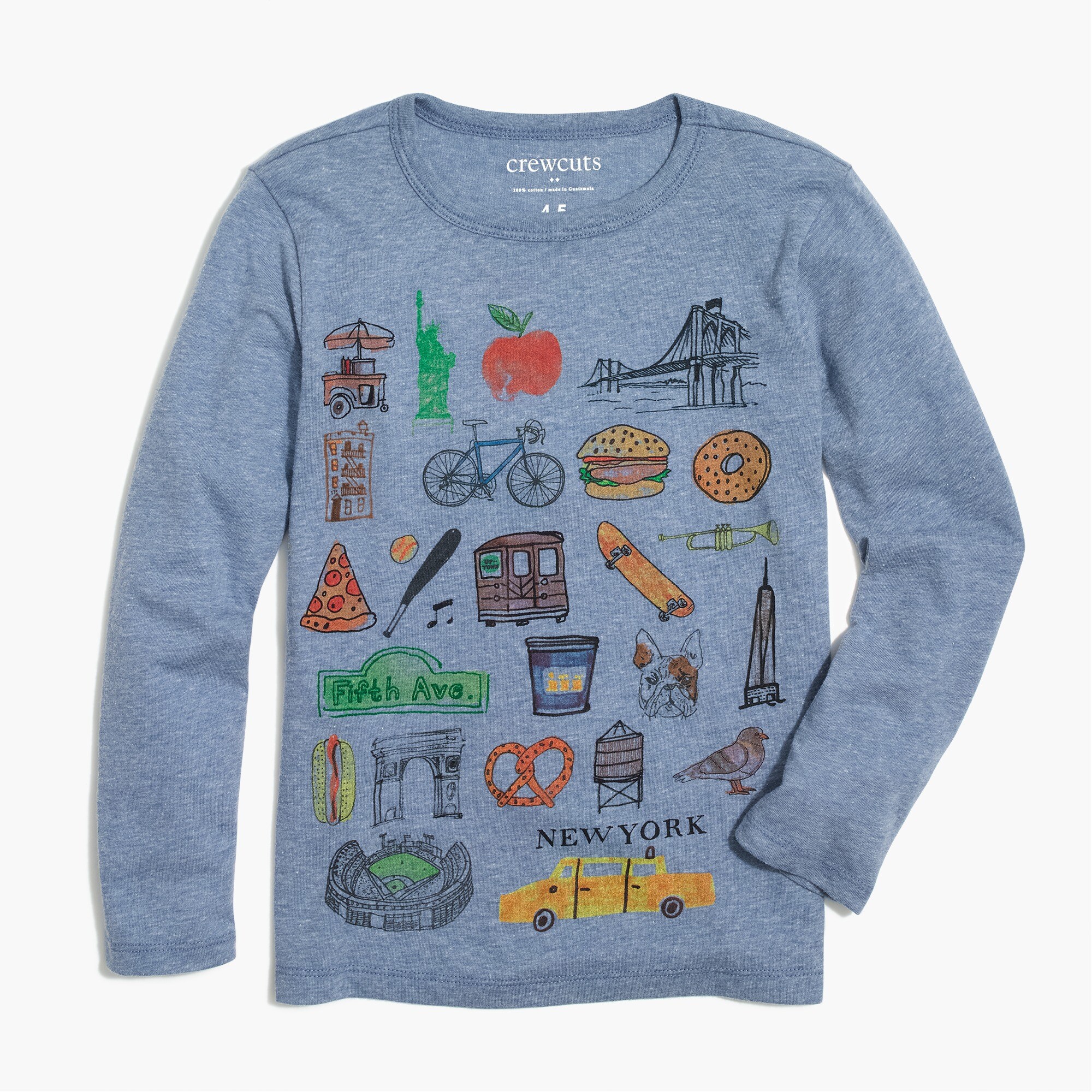 Boys' long-sleeve NYC postcard graphic tee