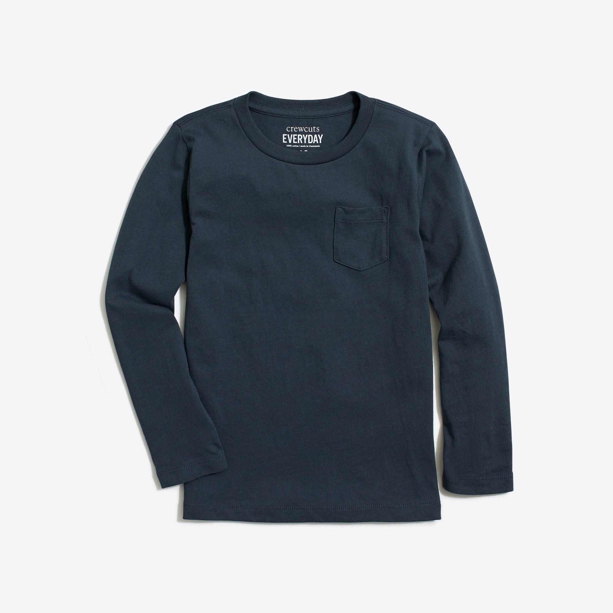  Boys' long-sleeve cotton jersey pocket tee