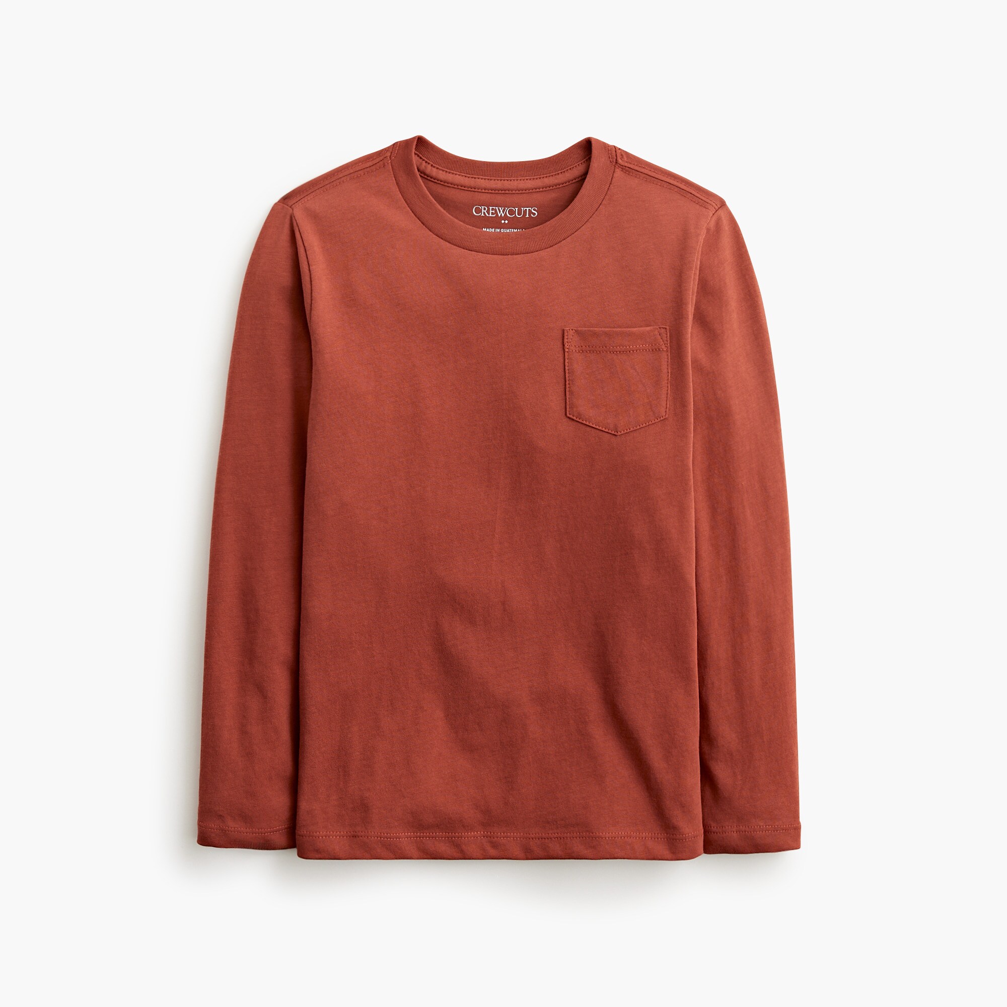  Boys' long-sleeve cotton jersey pocket tee