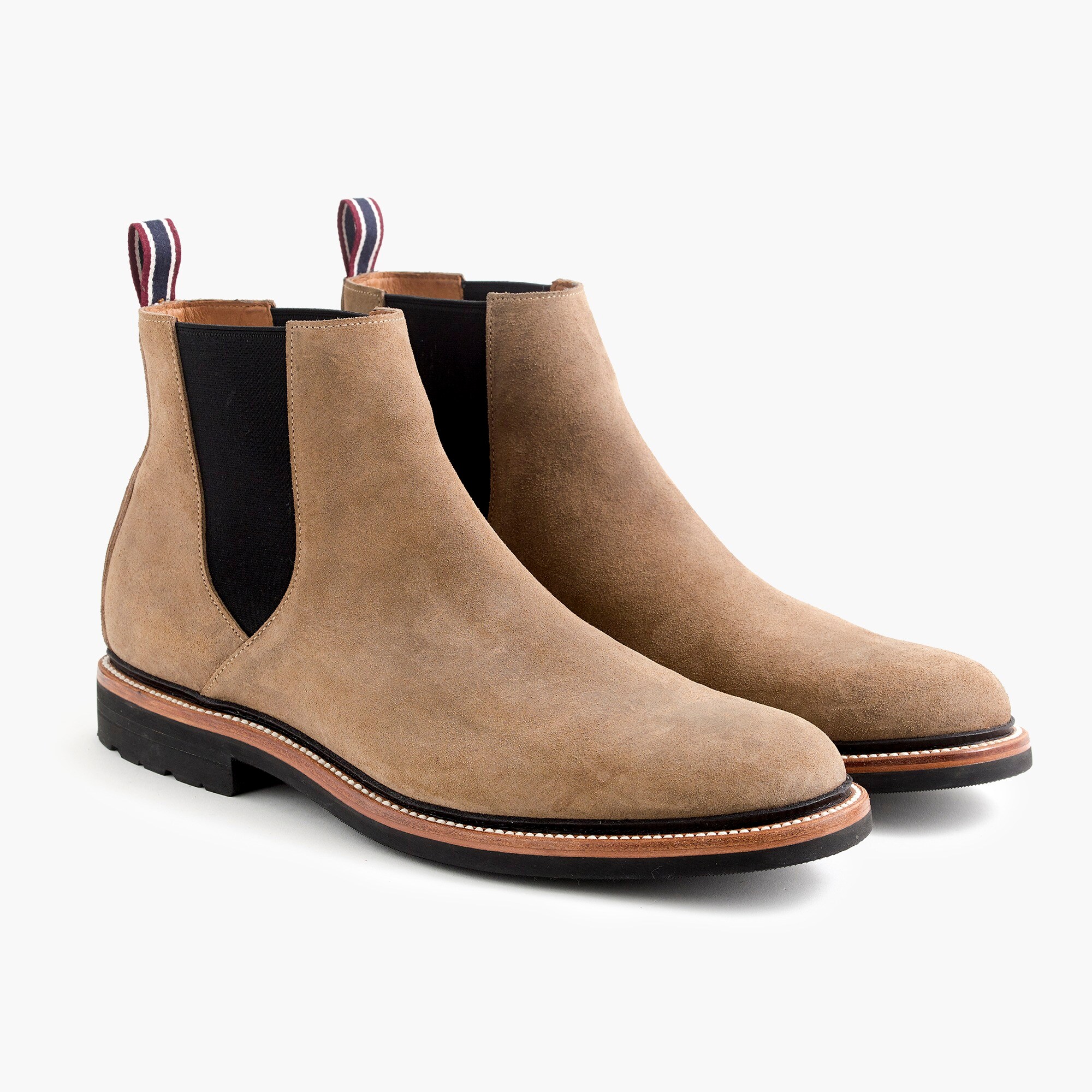 Oar Stripe Chelsea boots in water-resistant Italian suede