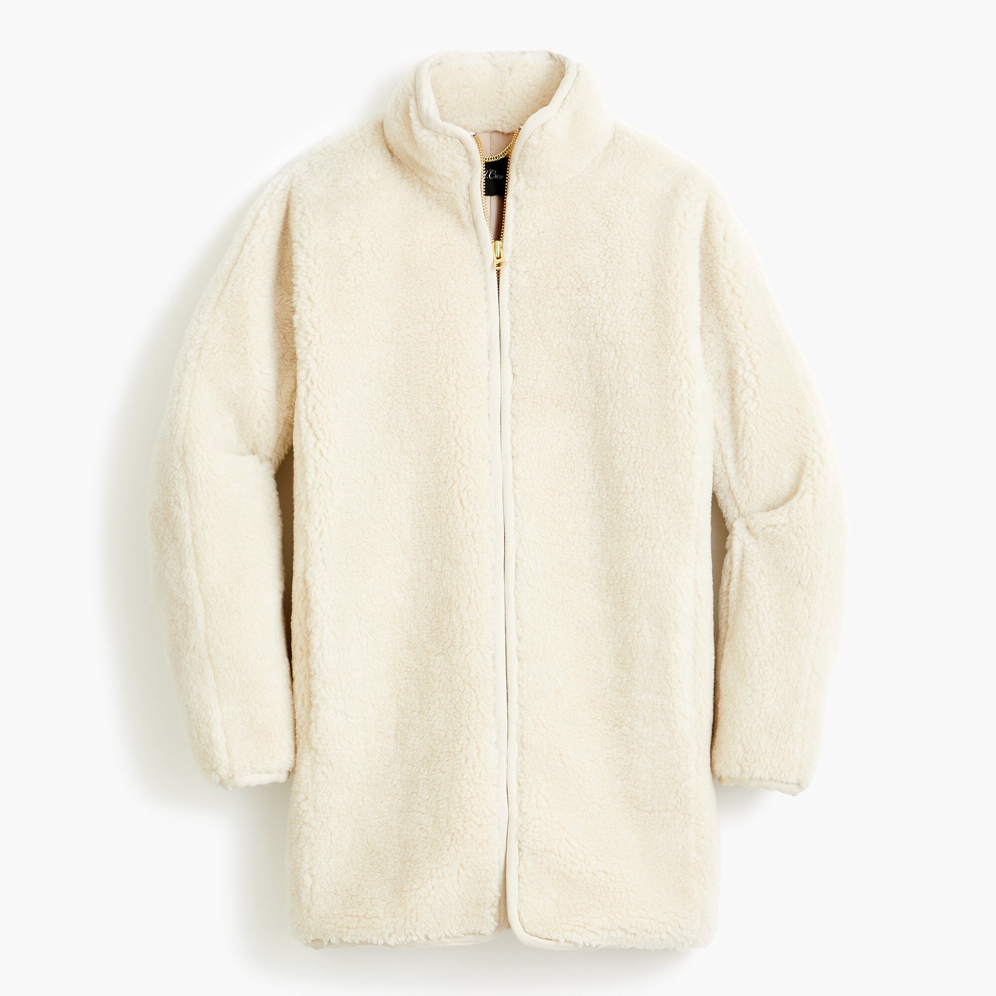 Zip-up plush fleece coat