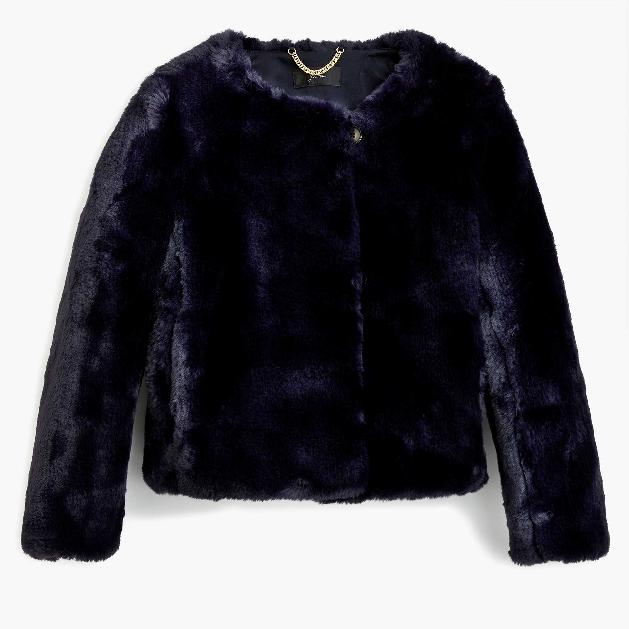 Cropped faux fur coat