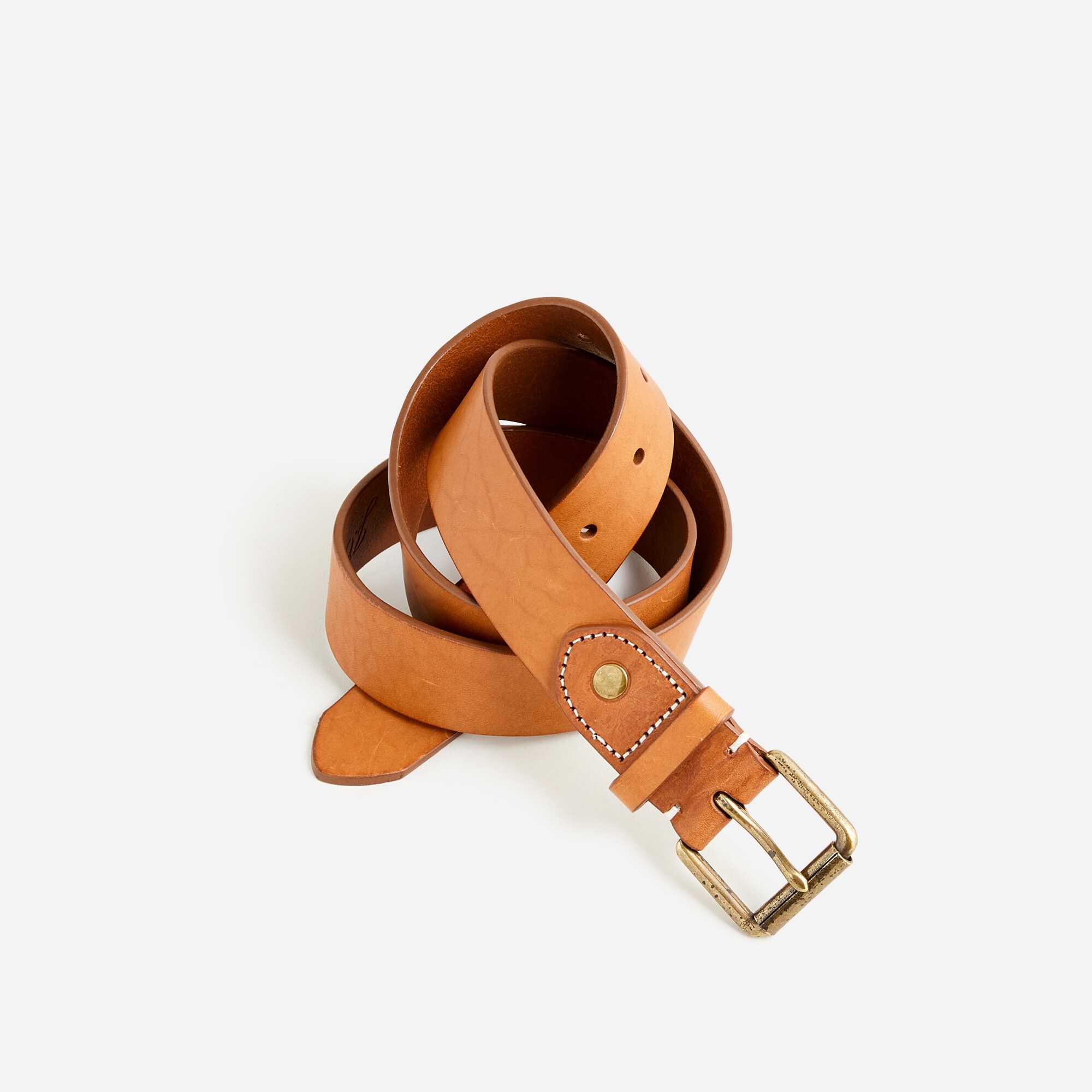 Roller-buckle Italian leather belt