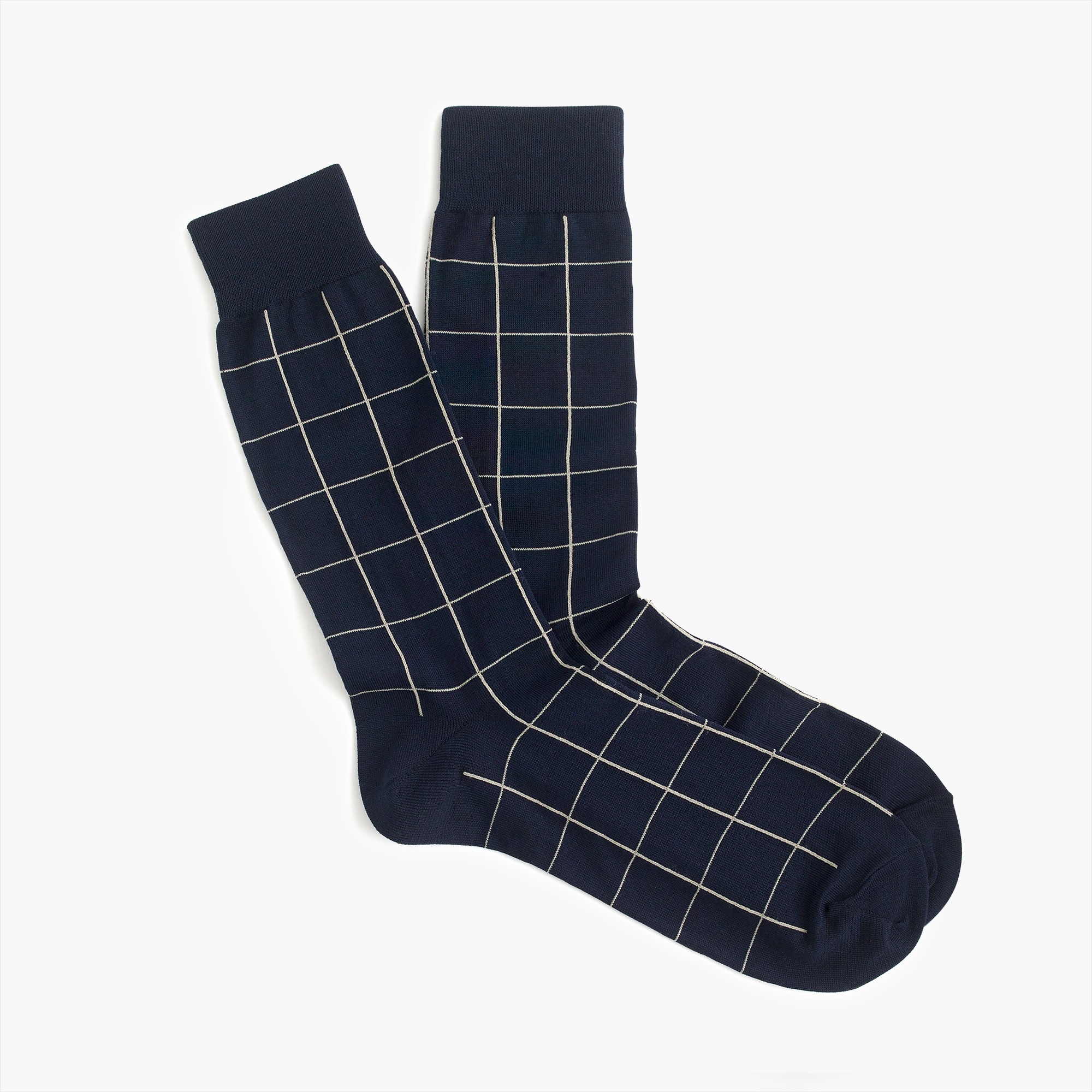 Windowpane dress socks