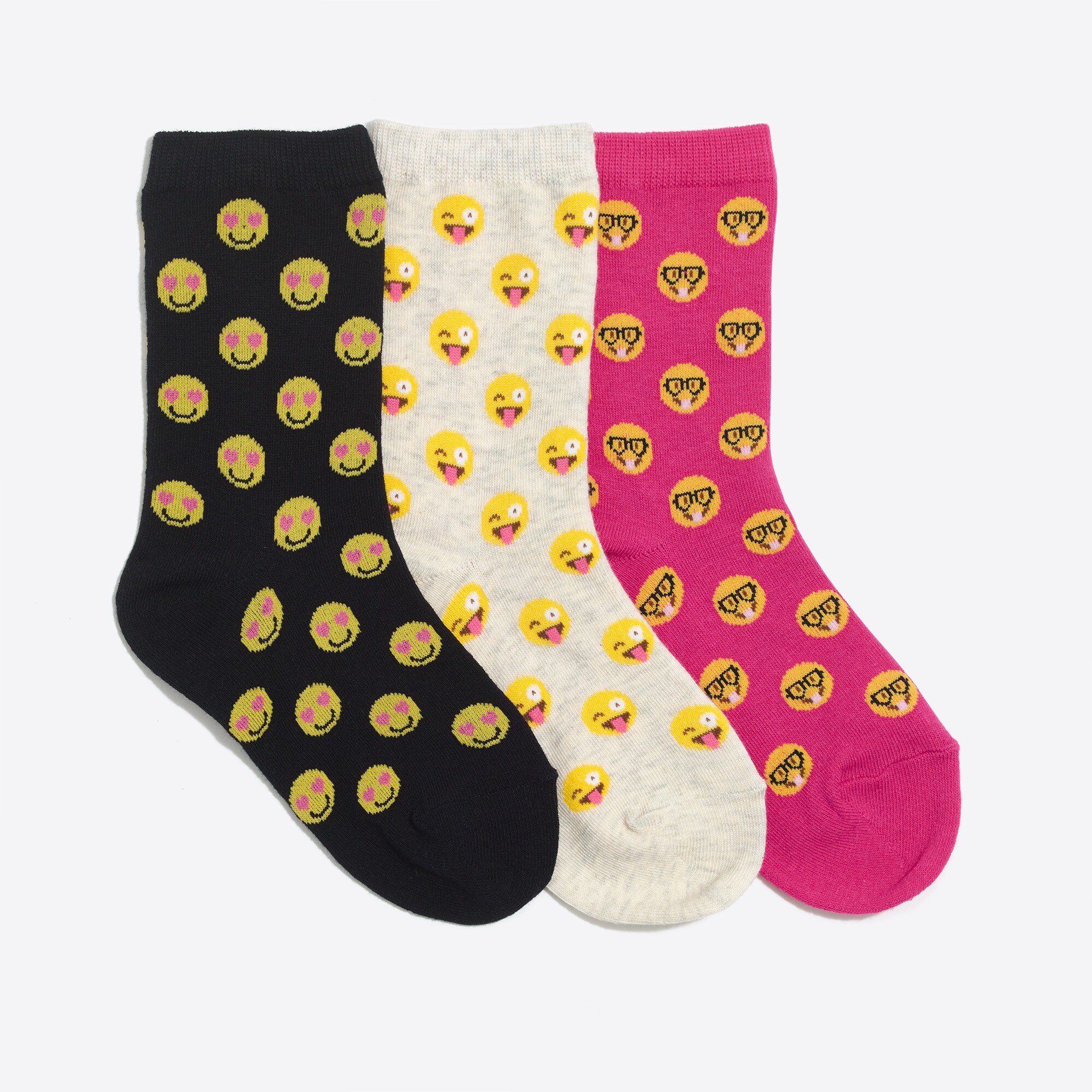 Girls' emoji socks three-pack