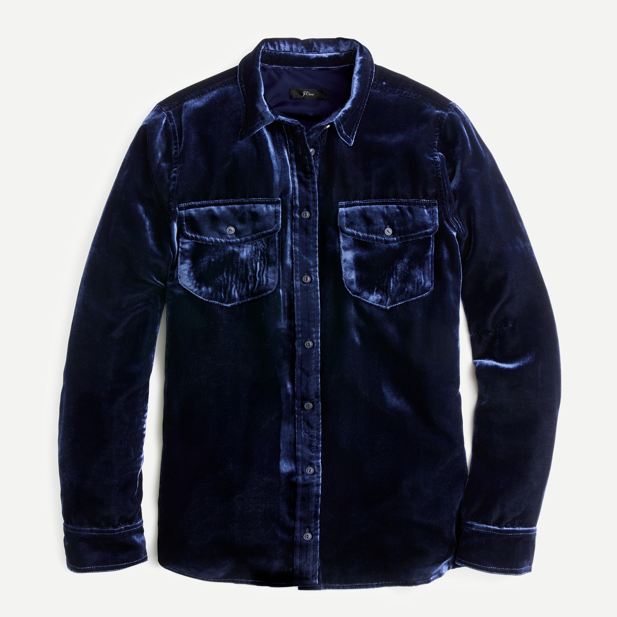 Classic-fit shirt in drapey velvet