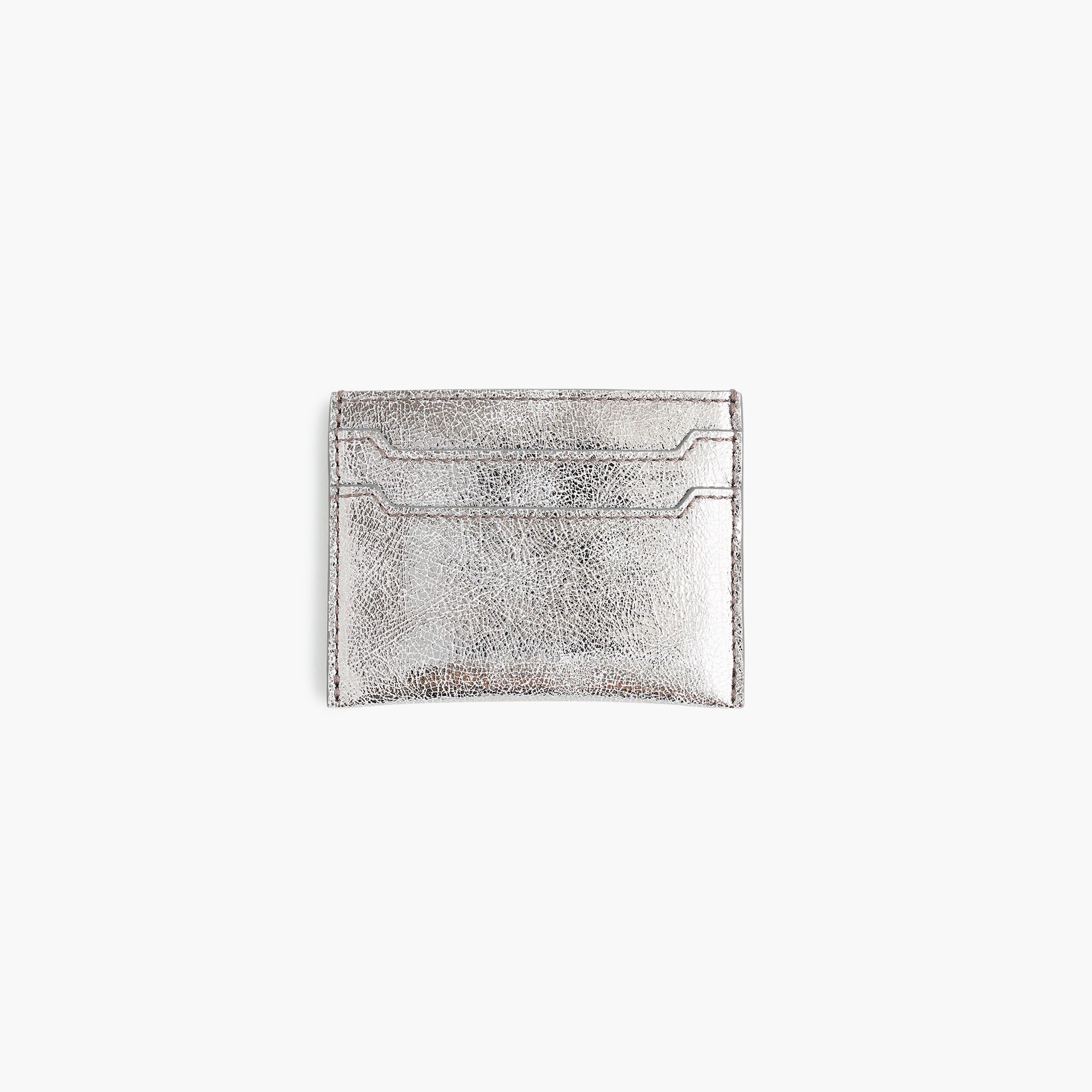 womens Metallic leather card case
