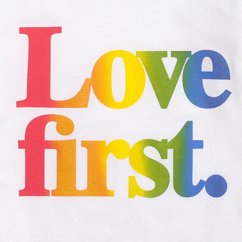 Women's J.Crew X Human Rights Campaign "Love first" T-shirt WHITE j.crew: women's j.crew x human rights campaign "love first" t-shirt for women