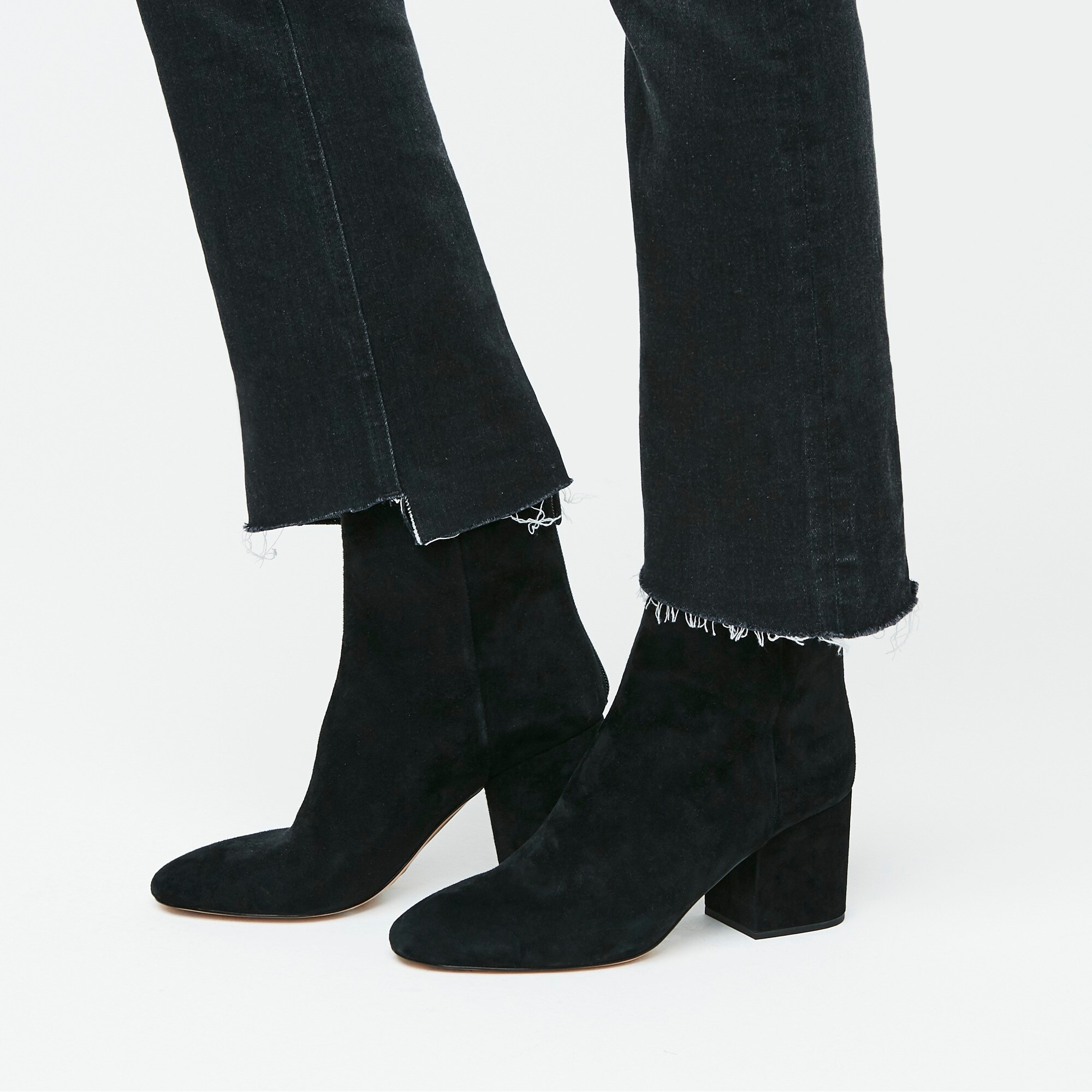 black suede shoe boots