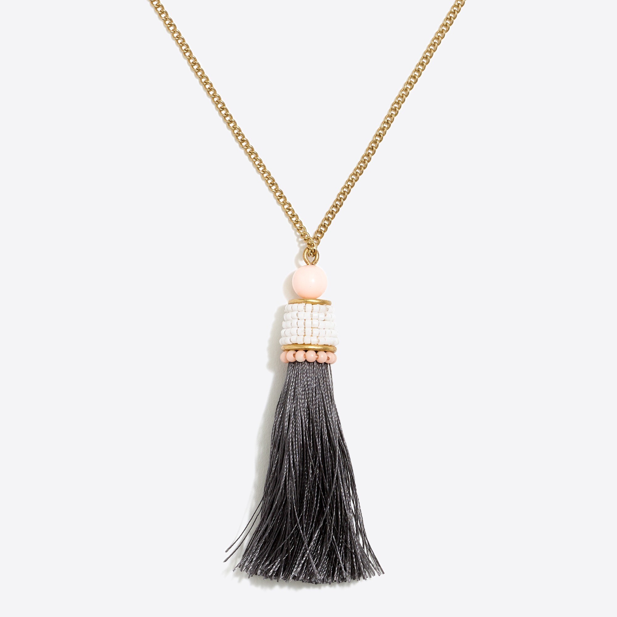 Thread tassel pendant necklace