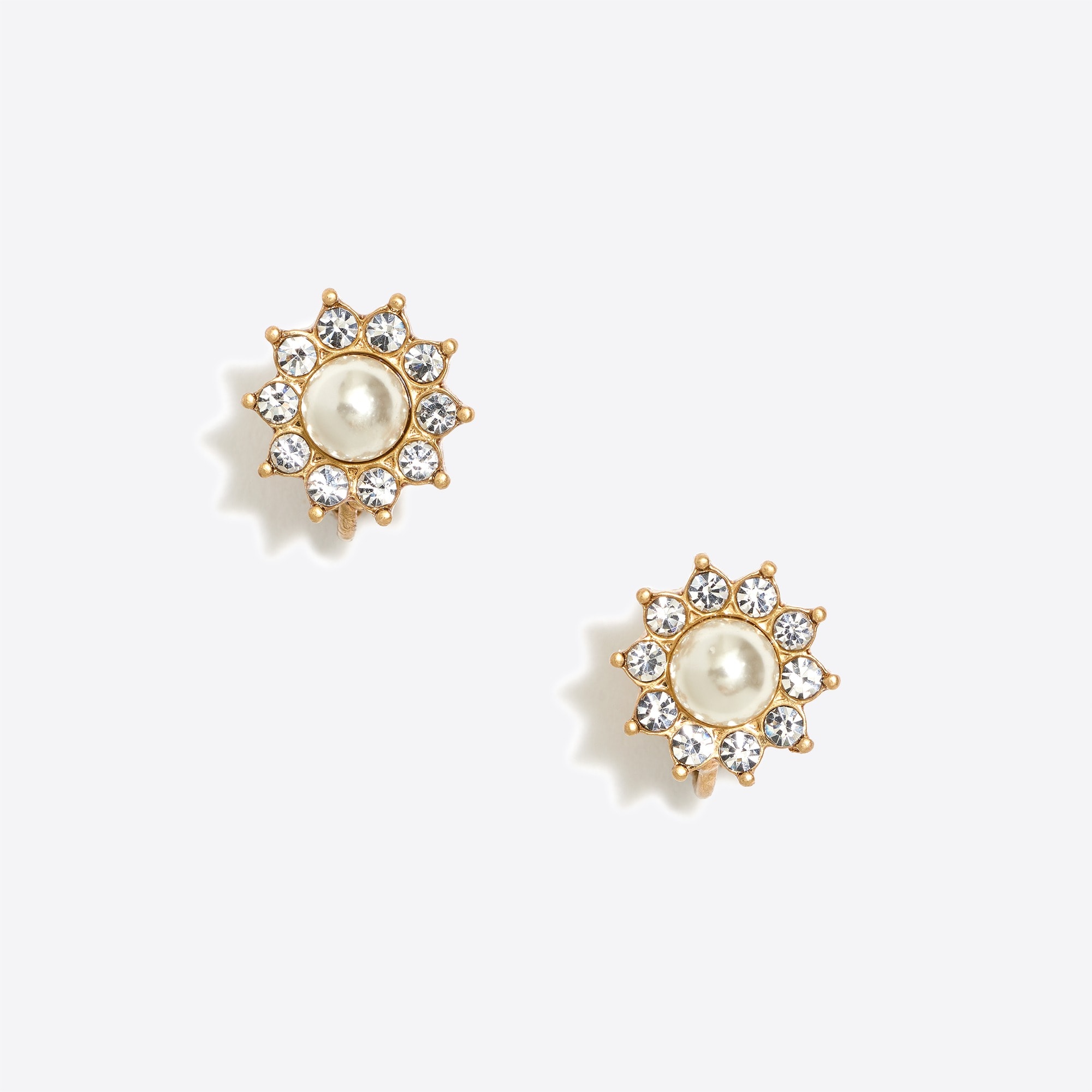 Factory Clip on Pearl Sunburst Earrings For Women