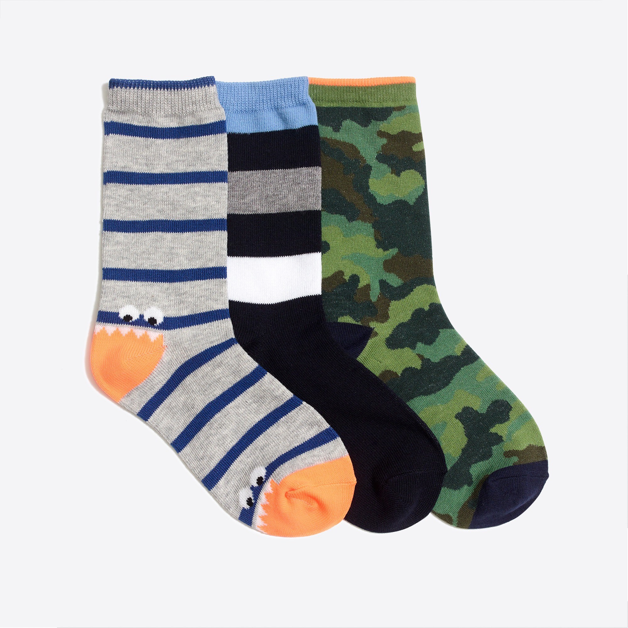 Boys' camo stripe trouser socks three-pack