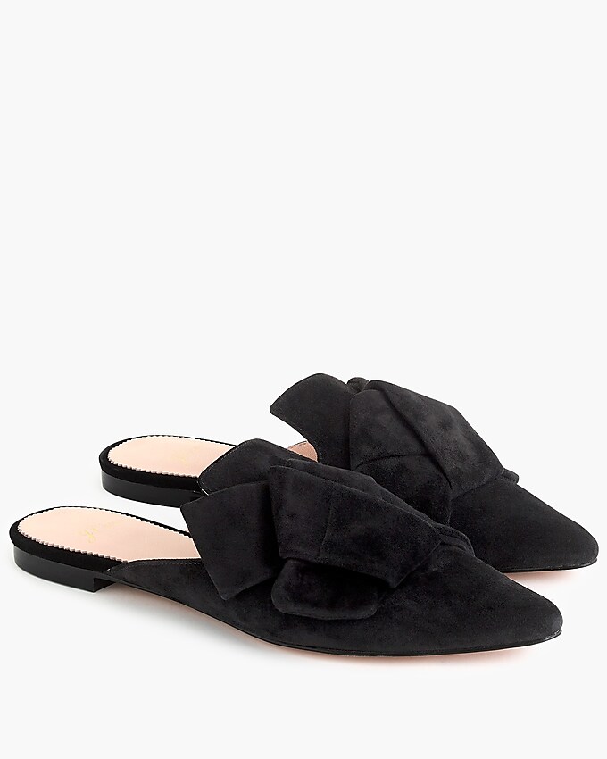 j.crew: pointed-toe slides in suede for women, right side, view zoomed
