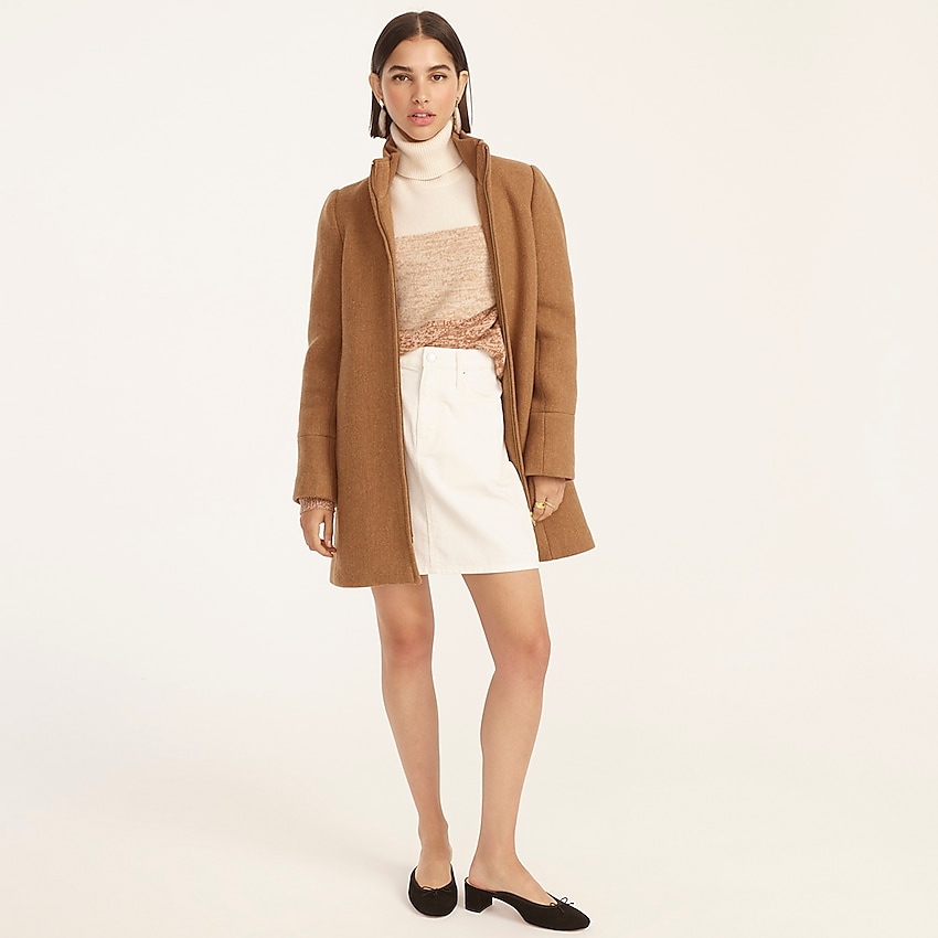 j.crew: lodge coat in italian stadium-cloth wool for women, right side, view zoomed