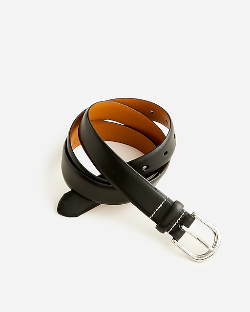  Leather round-buckle dress belt