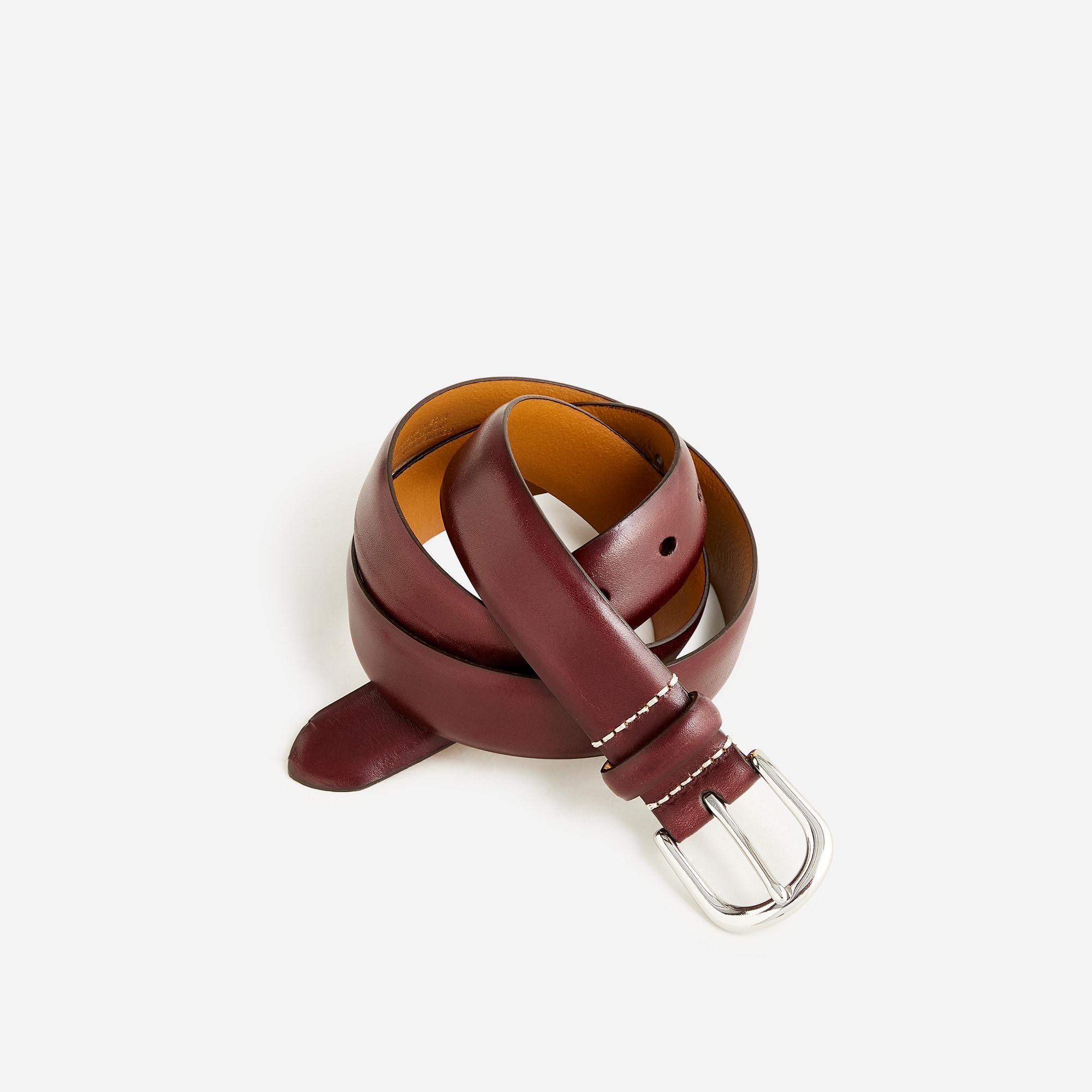  Leather round-buckle dress belt
