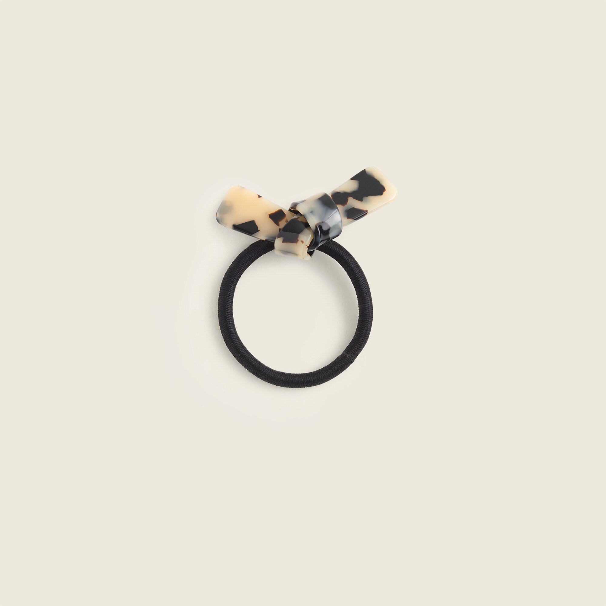 Hair elastic with faux-tortoise bow
