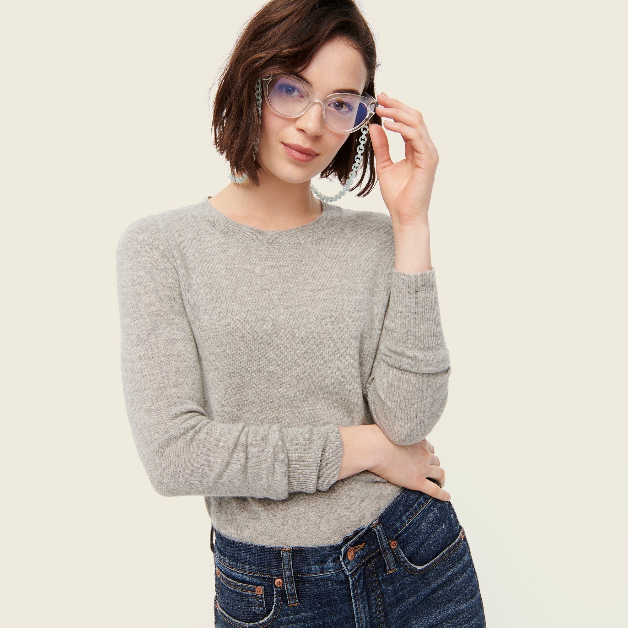 womens Long-sleeve everyday cashmere crewneck sweater