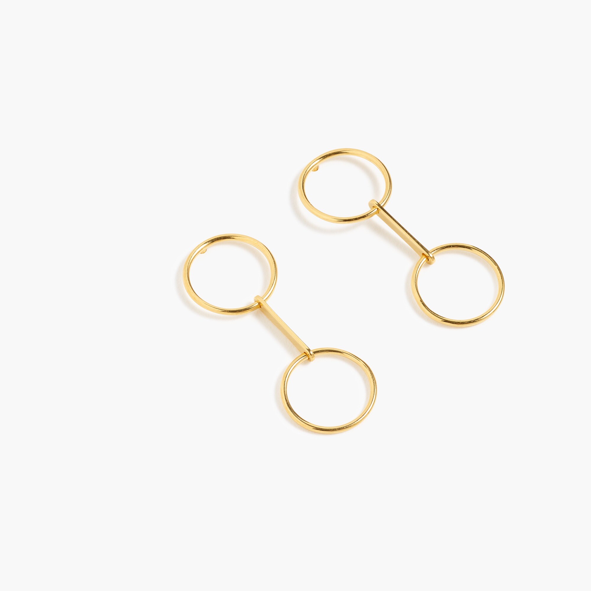 Demi-fine 14k gold-plated double circle earrings