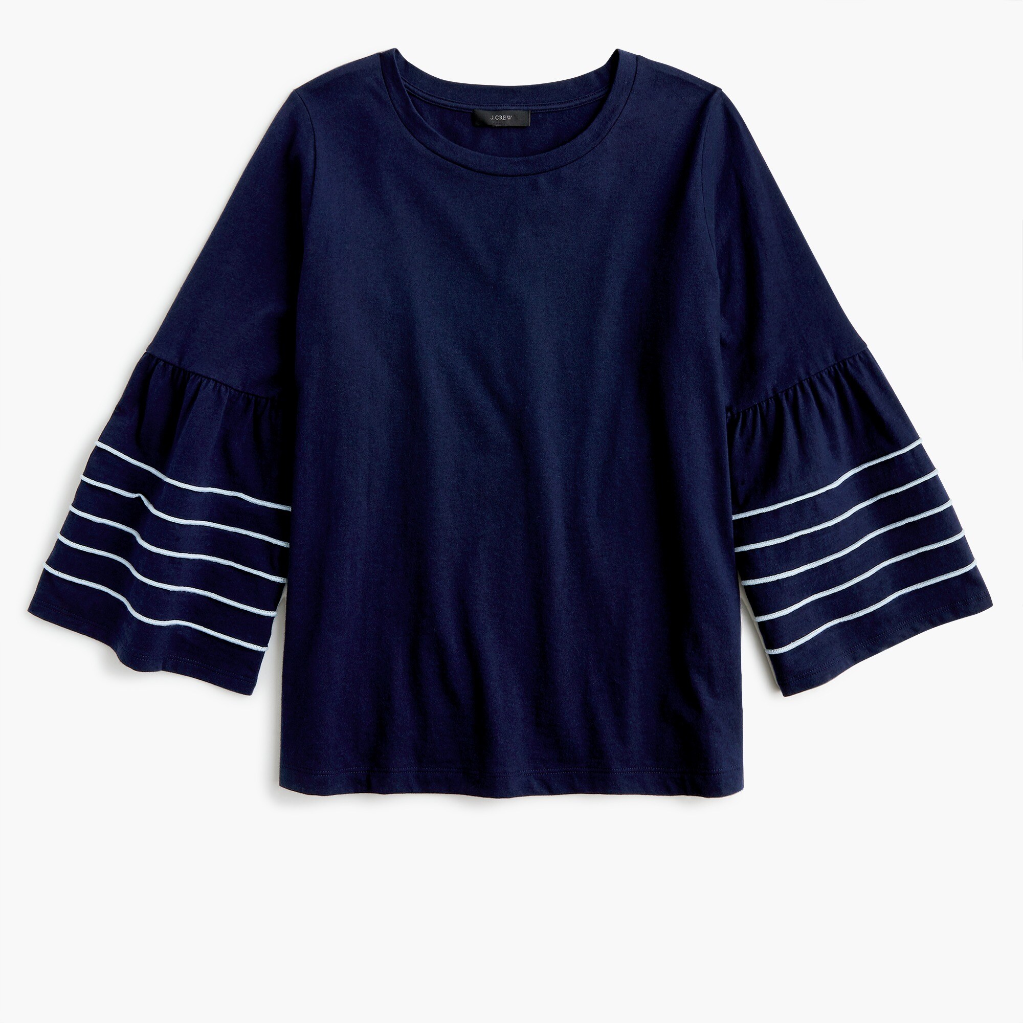 Bell-sleeve Top With Piping For Women | J.Crew