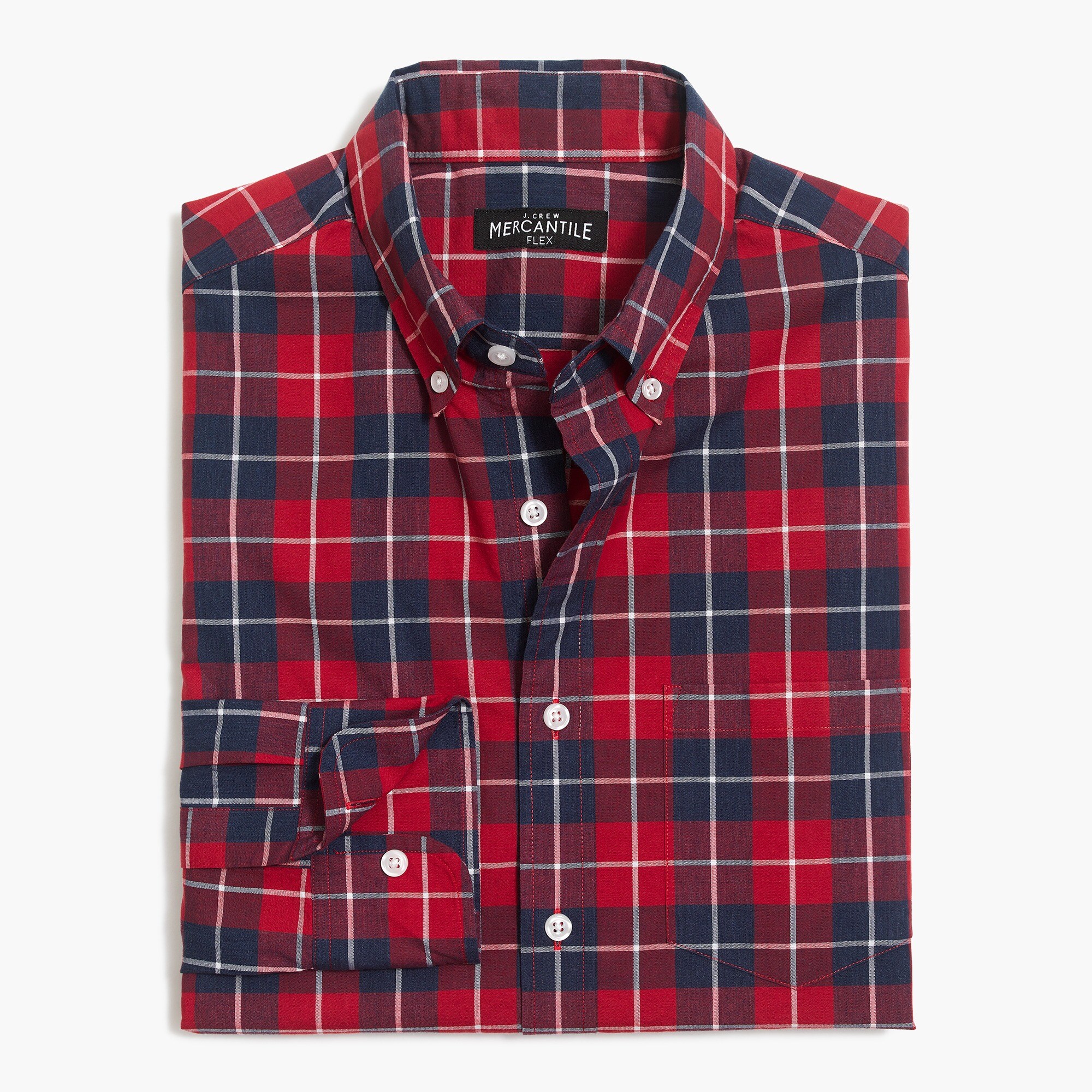 slim flex heather washed shirt in plaid for men