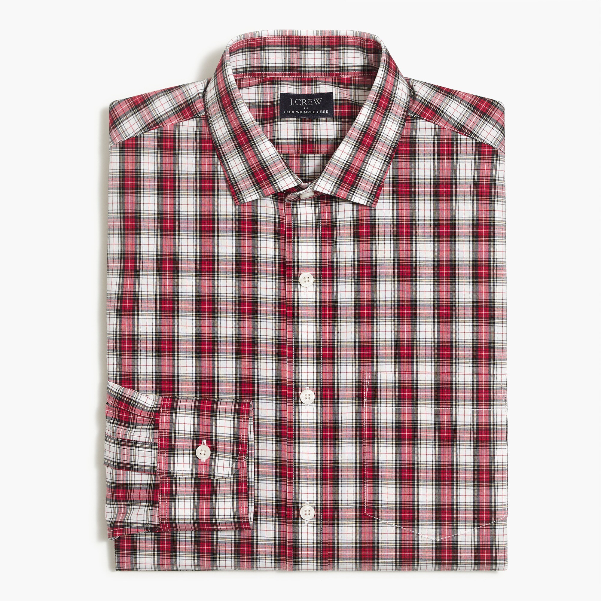 Thompson classic-fit flex wrinkle-free dress shirt in tartan