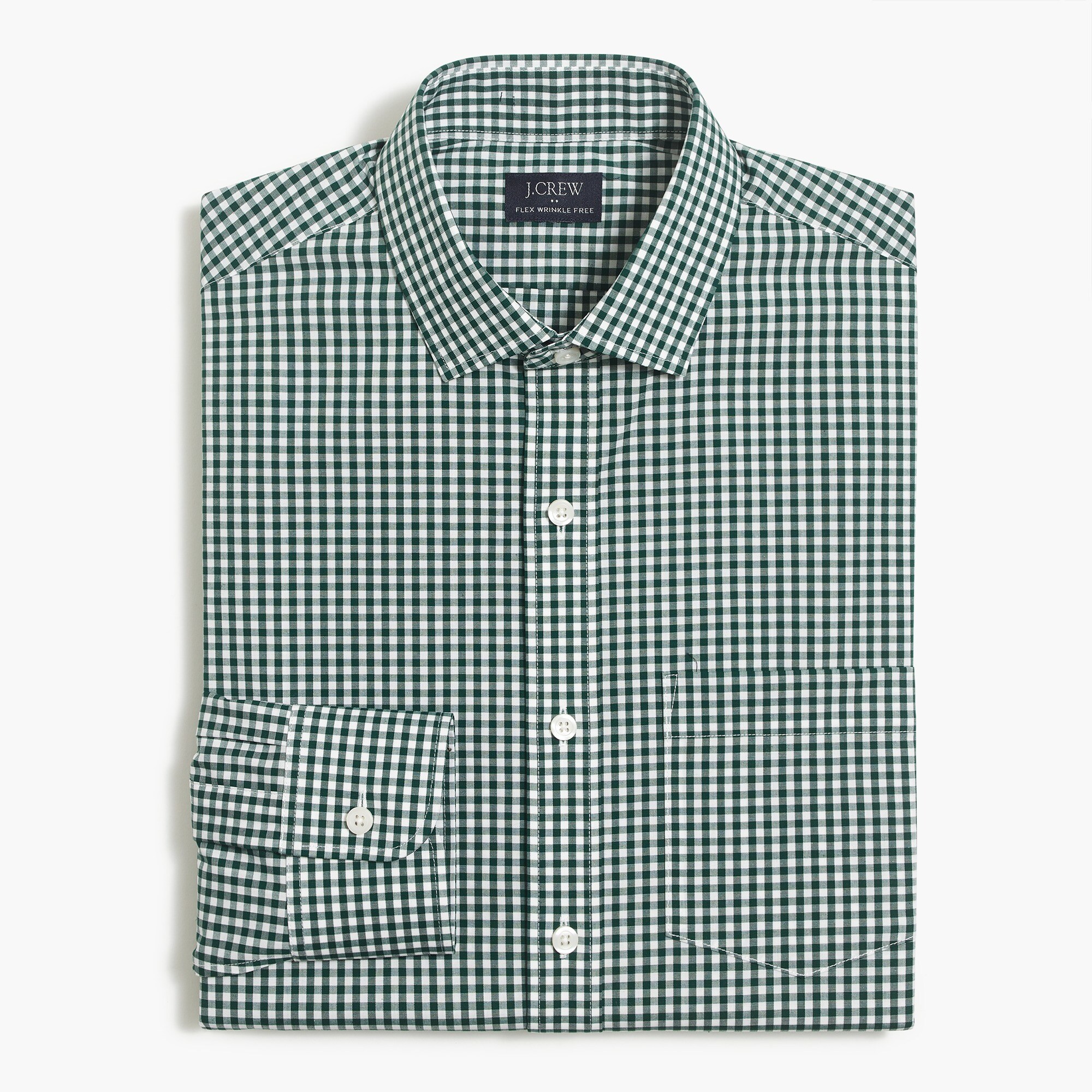 thompson slim-fit flex wrinkle-free dress shirt in gingham for men