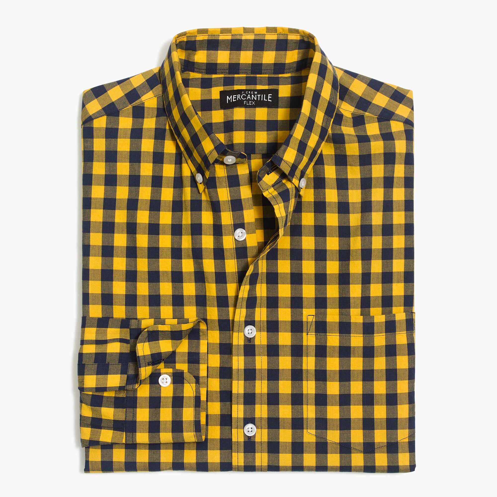Slim flex washed shirt in gingham
