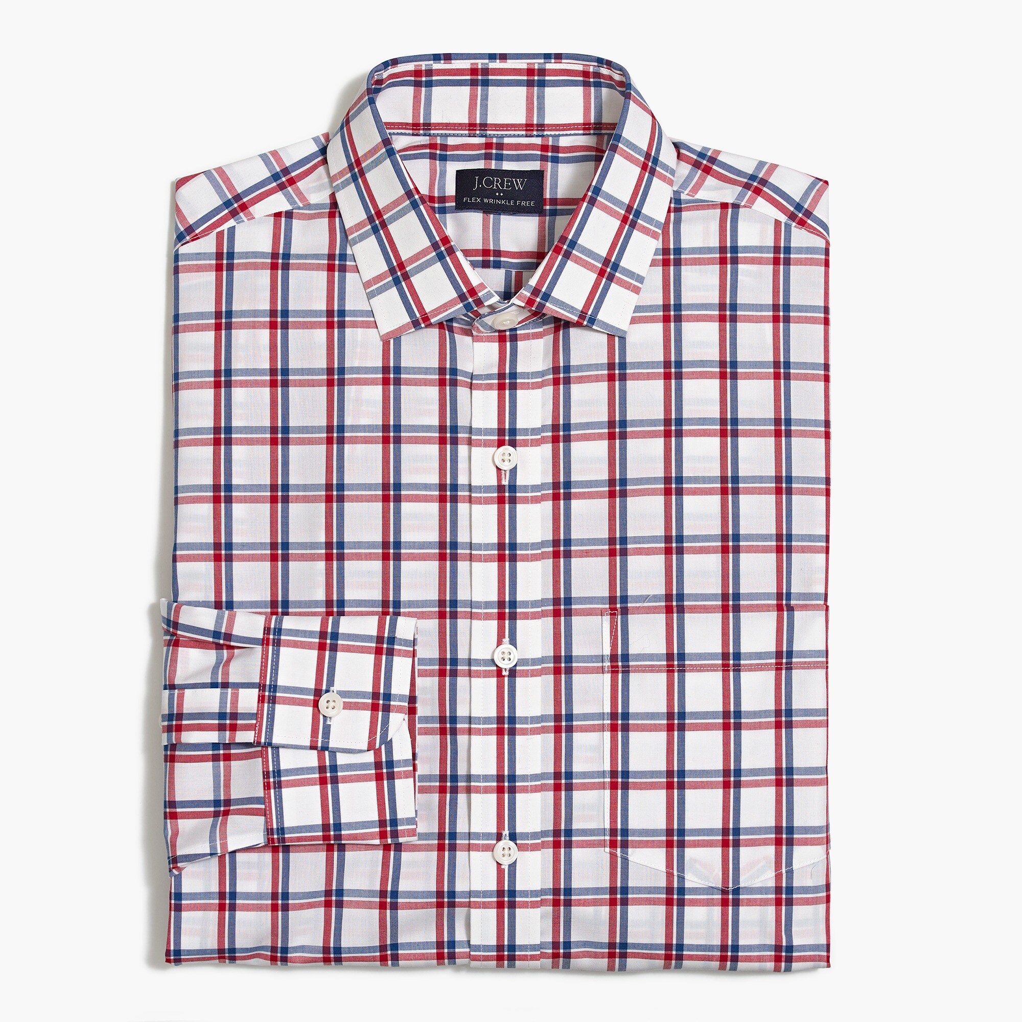 Slim Thompson flex wrinkle-free dress shirt in tattersall