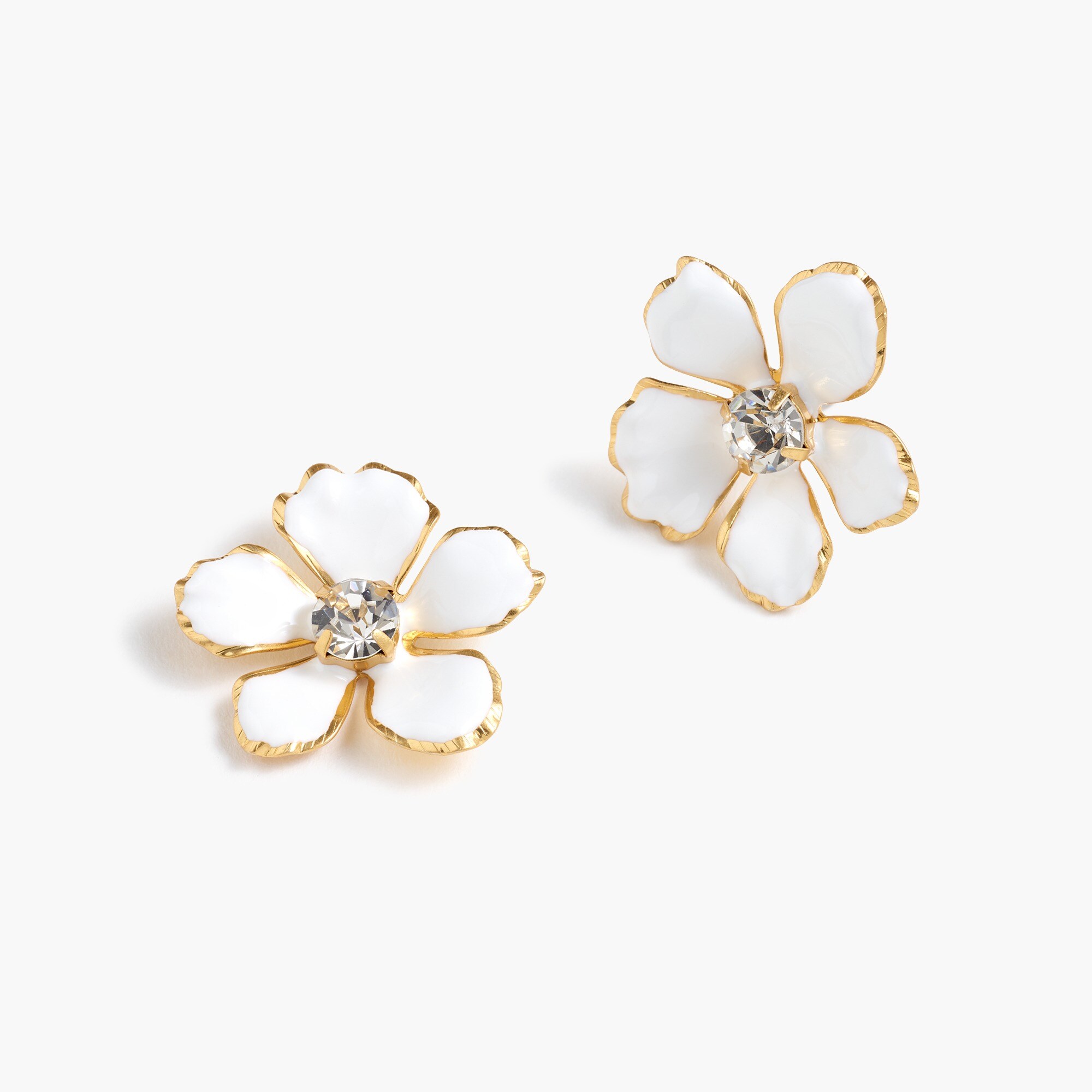 Enamel pansy earrings