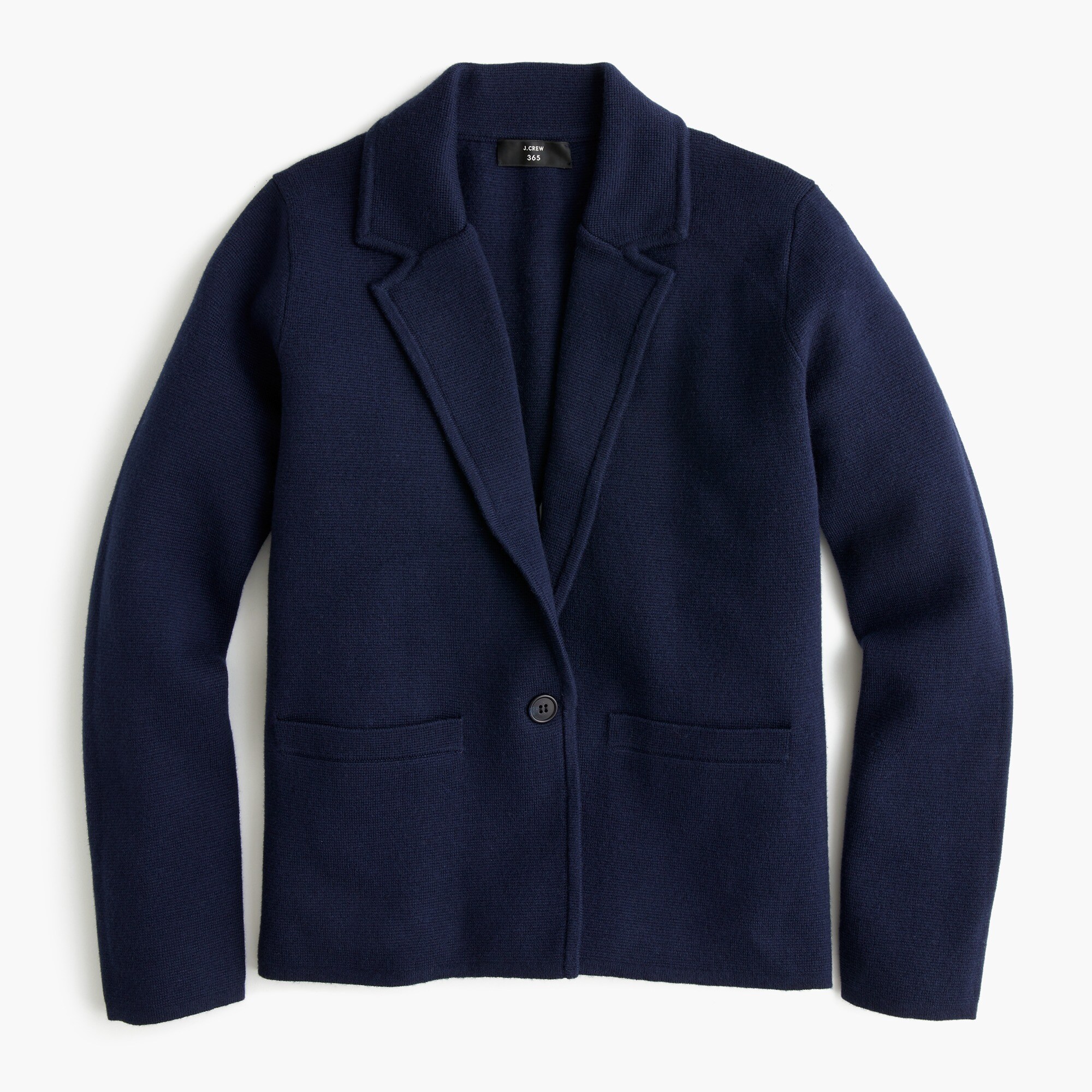 Cropped single-button sweater-blazer