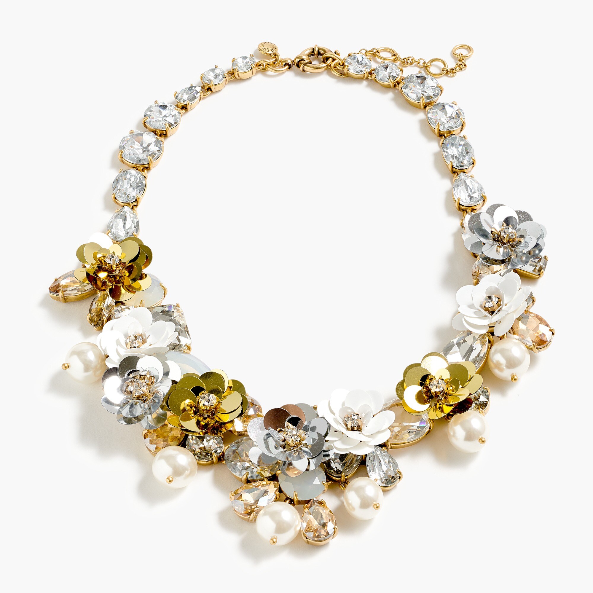 Crystal And Sequin Wreath Necklace For Women | J.Crew