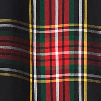 Girls' long-sleeve ruffle-neck top in holiday tartan RED BLACK MULTI girls' long-sleeve ruffle-neck top in holiday tartan for girls